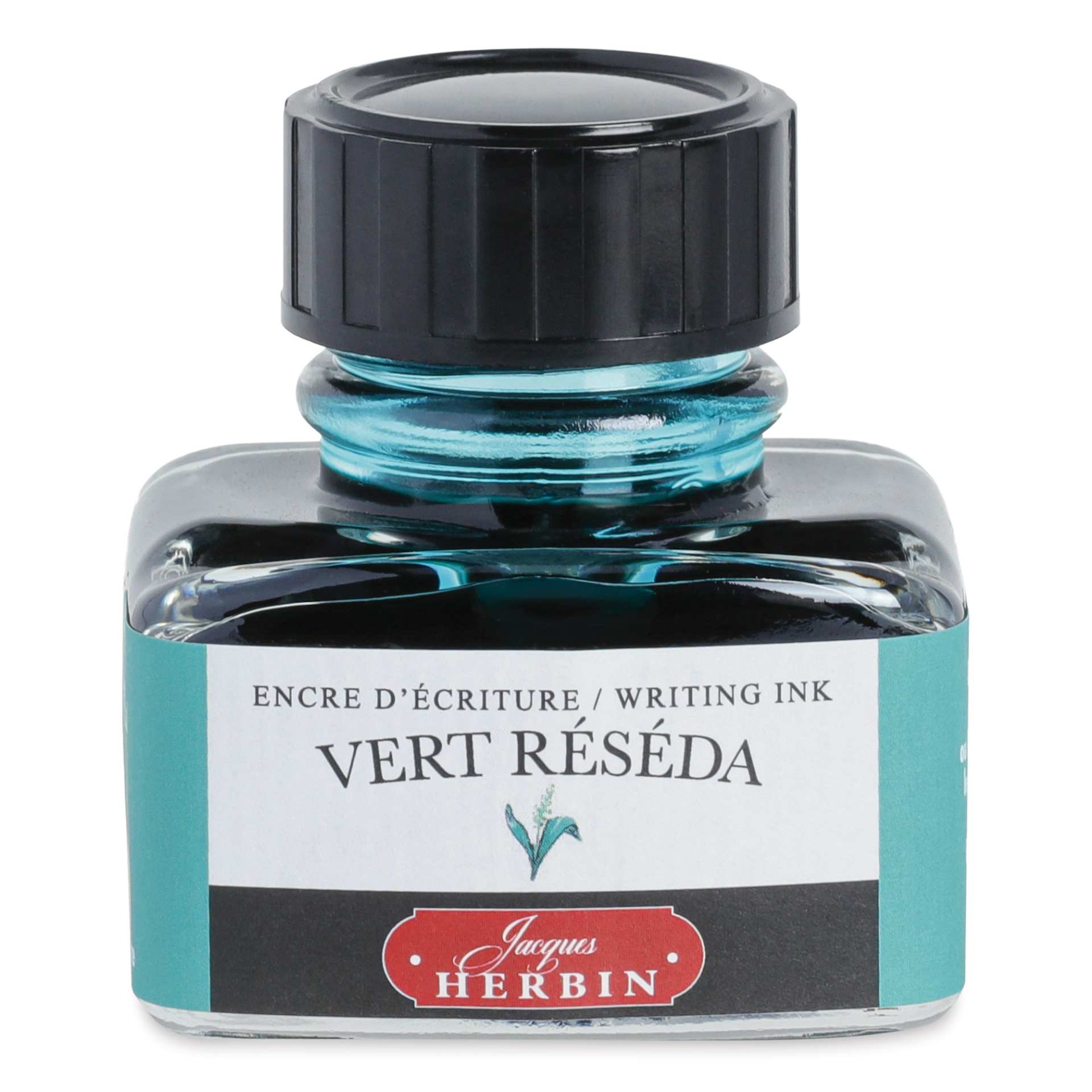 Herbin La Perle des Encres The Jewel of Inks Fountain Pen Ink - Vert Réséda (Reseda Green), 30 ml