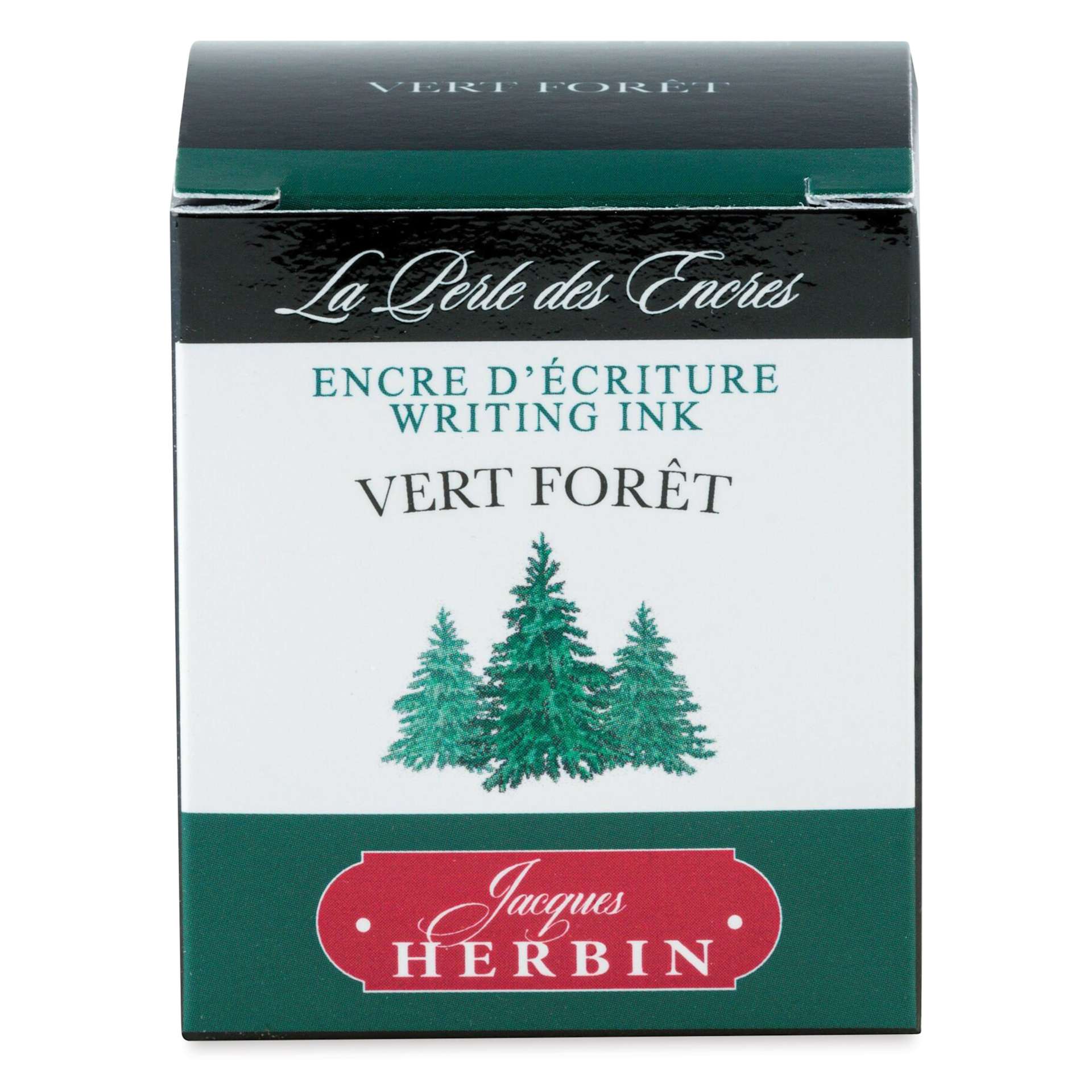Herbin La Perle des Encres The Jewel of Inks Fountain Pen Ink - Vert Forét (Forest Green), 30 ml, front of packaging