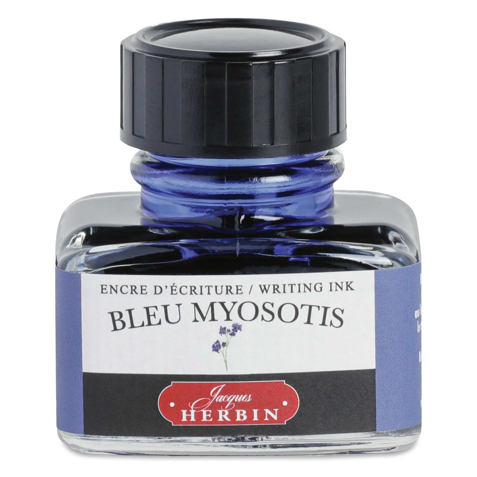 Herbin La Perle des Encres The Jewel of Inks Fountain Pen Ink - Bleu Myosotis (Forget-Me-Not Blue), 30 ml