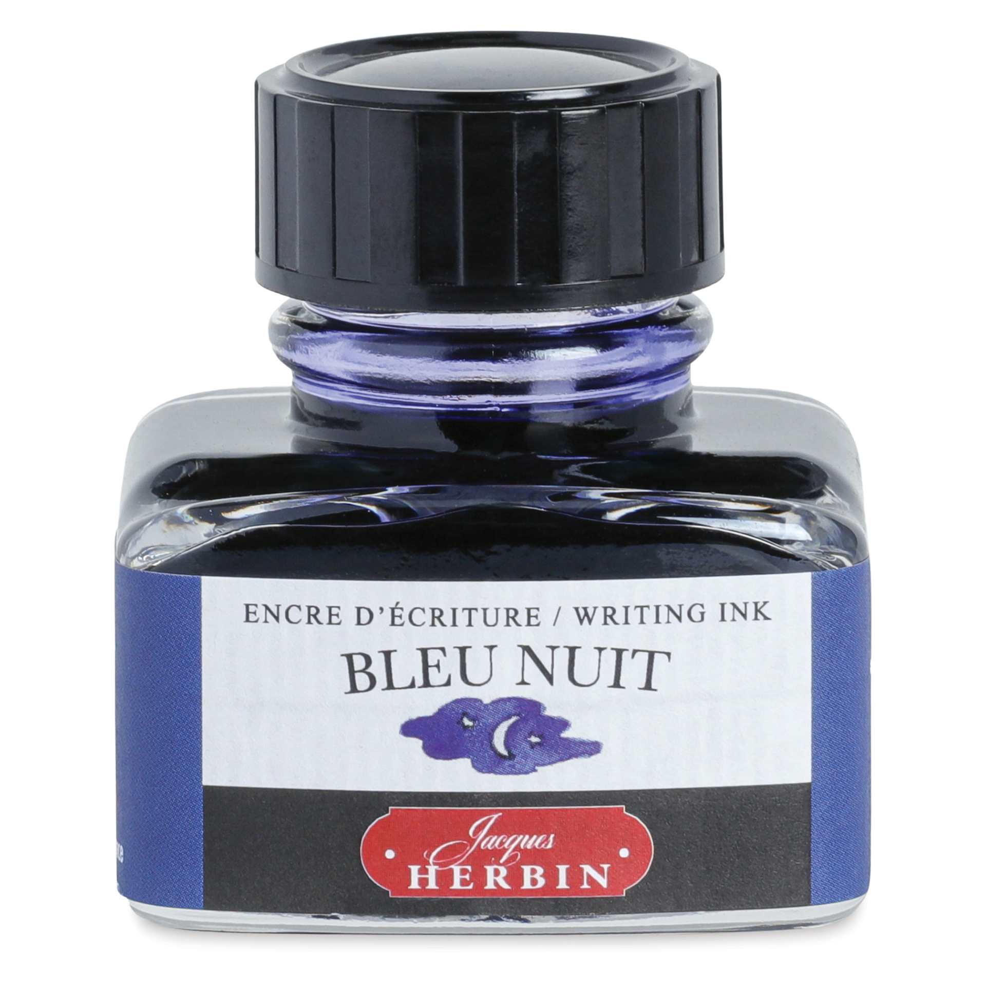 Herbin La Perle des Encres The Jewel of Inks Fountain Pen Ink - Bleu Nuit (Midnight Blue), 30 ml