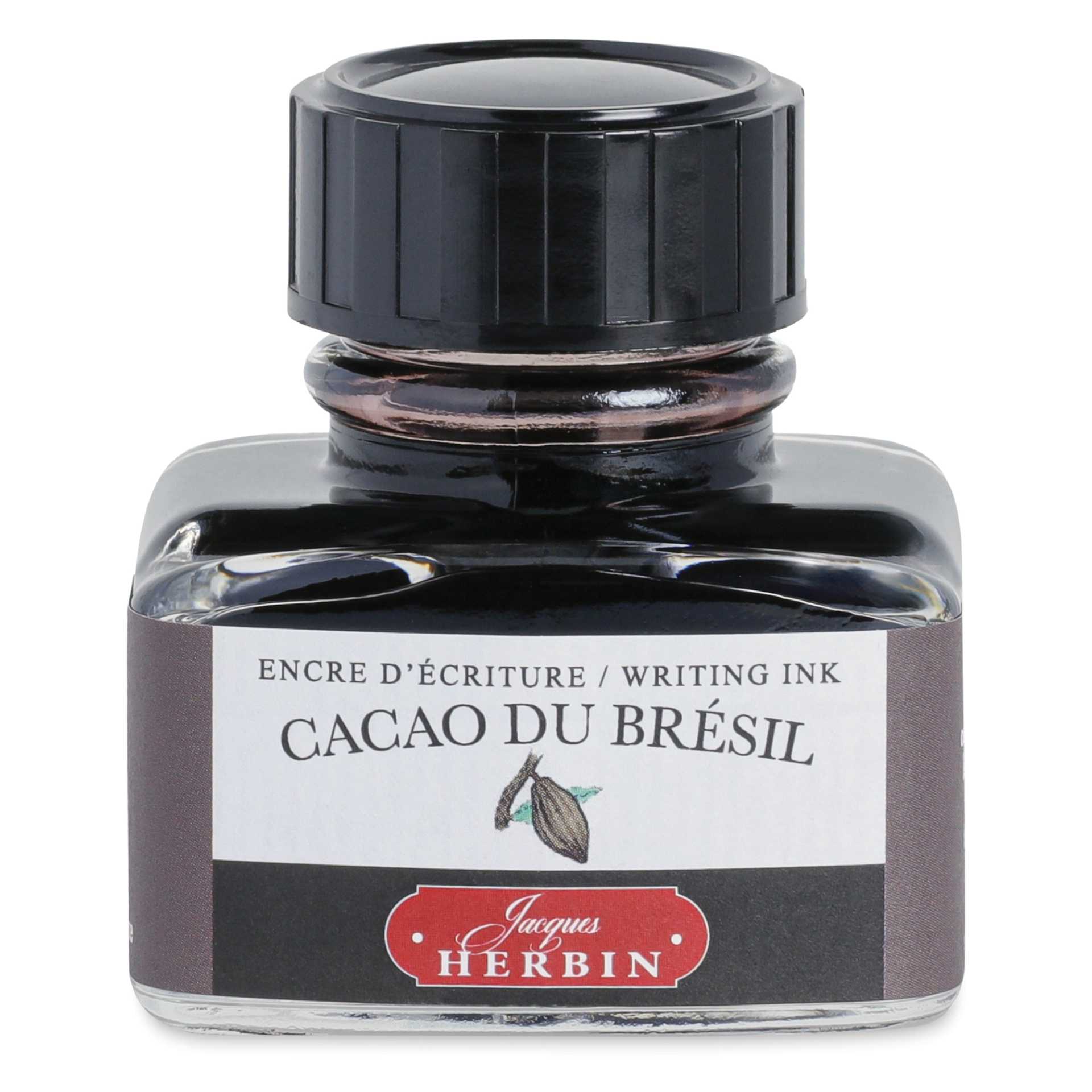 Herbin La Perle des Encres The Jewel of Inks Fountain Pen Ink - Cacao du Brésil (Brazilian Cacao), 30 ml