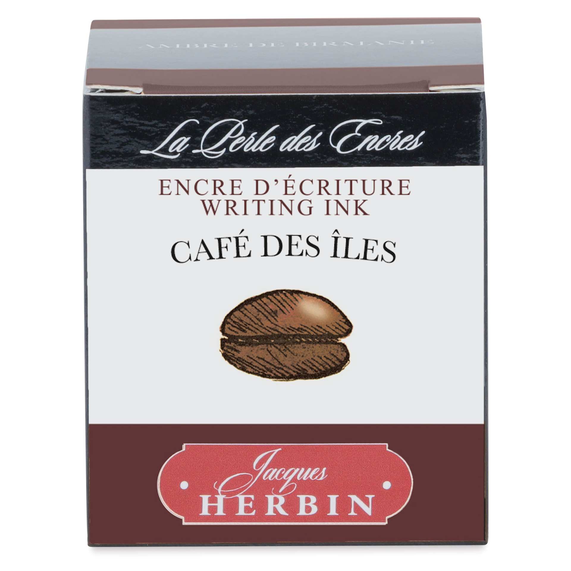 Herbin La Perle des Encres The Jewel of Inks Fountain Pen Ink - Café des Iles (Coffee Islands), 30 ml, front of packaging