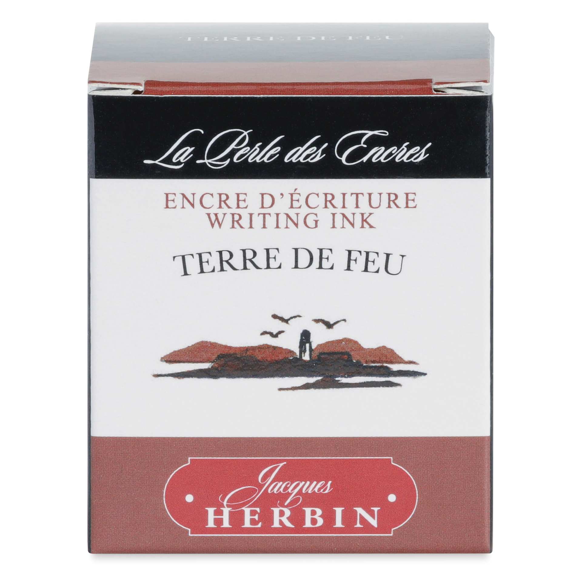 Herbin La Perle des Encres The Jewel of Inks Fountain Pen Ink - Terre de Feu (Land of Fire), 30 ml, front of packaging