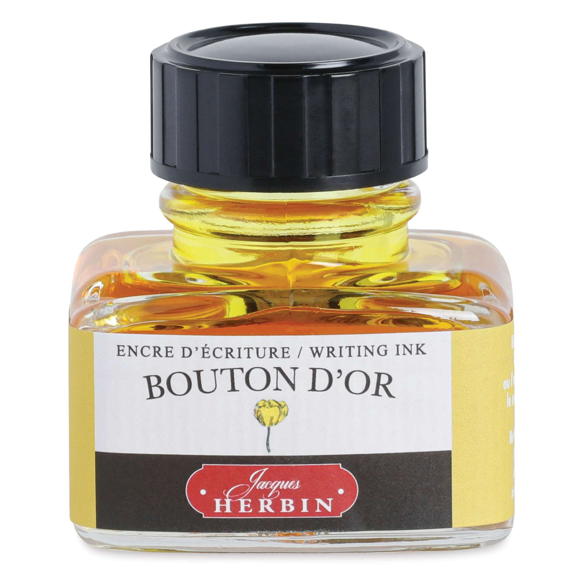 Herbin La Perle des Encres The Jewel of Inks Fountain Pen Ink - Jaune Bouton d'Or (Buttercup Yellow), 30 ml