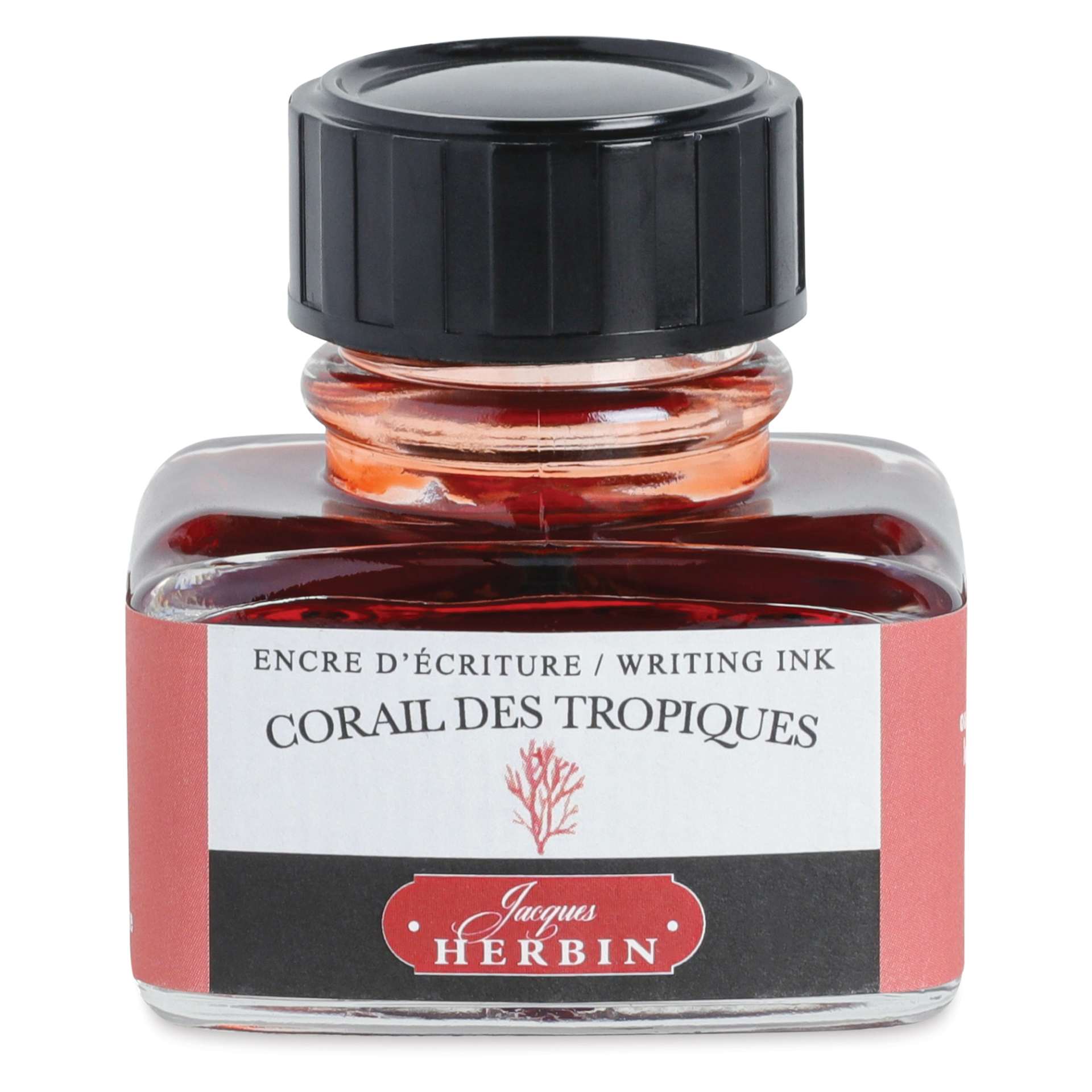 Herbin La Perle des Encres The Jewel of Inks Fountain Pen Ink - Corail des Tropiques (Tropical Coral), 30 ml