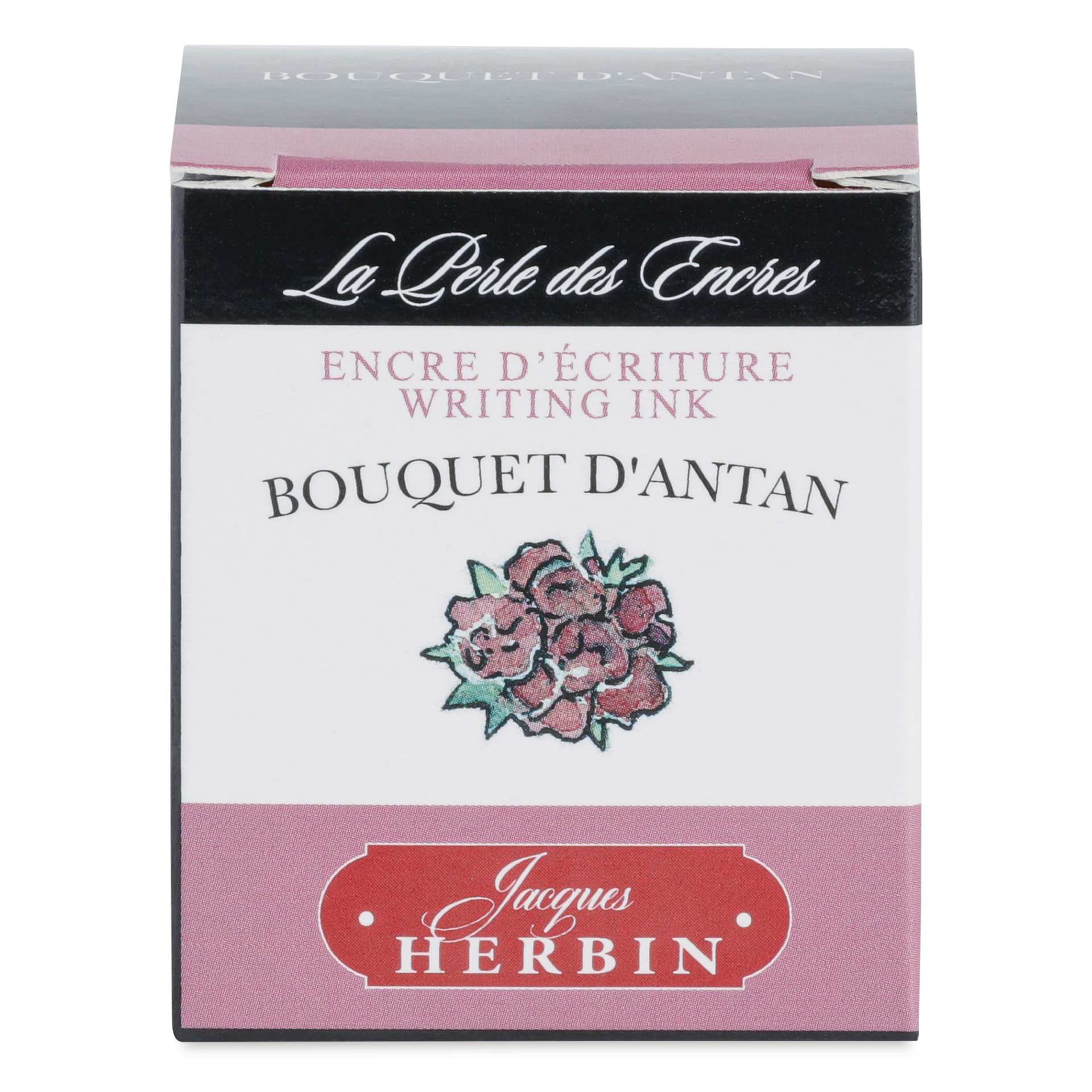Herbin La Perle des Encres The Jewel of Inks Fountain Pen Ink - Bouquet d'Antan (Old-Fashioned Bouquet), 30 ml, front of packaging