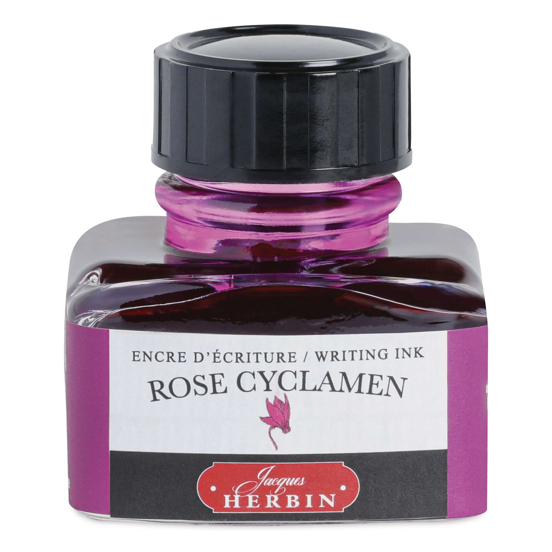 Herbin La Perle des Encres The Jewel of Inks Fountain Pen Ink - Rose Cyclamen (Cyclamen Rose), 30 ml