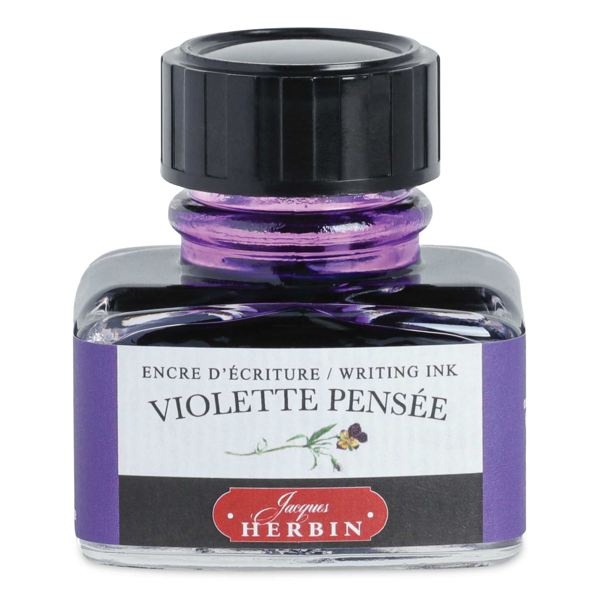 Herbin La Perle des Encres The Jewel of Inks Fountain Pen Ink - Violette Pensée (Pansy Violet), 30 ml