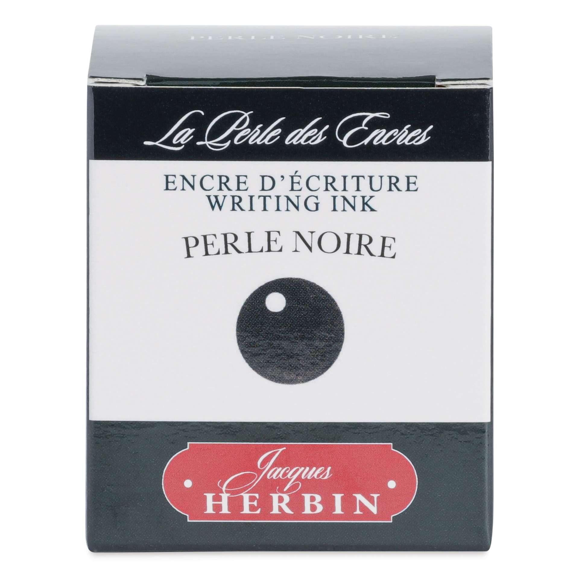 Herbin La Perle des Encres The Jewel of Inks Fountain Pen Ink - Perle Noire (Black Pearl), 30 ml, front of packaging