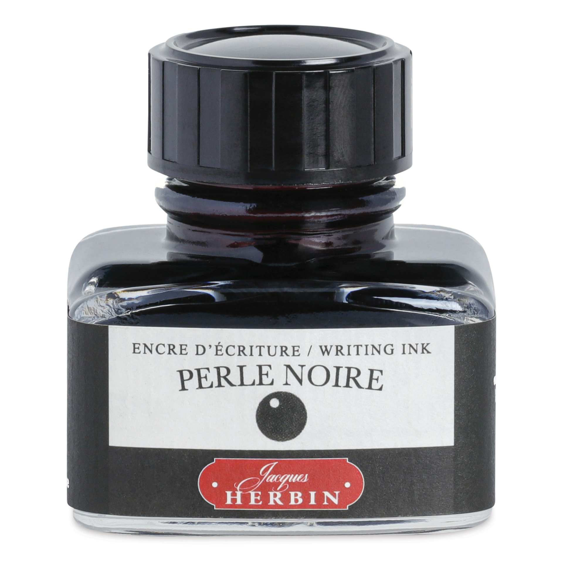 Herbin La Perle des Encres The Jewel of Inks Fountain Pen Ink - Perle Noire (Black Pearl), 30 ml