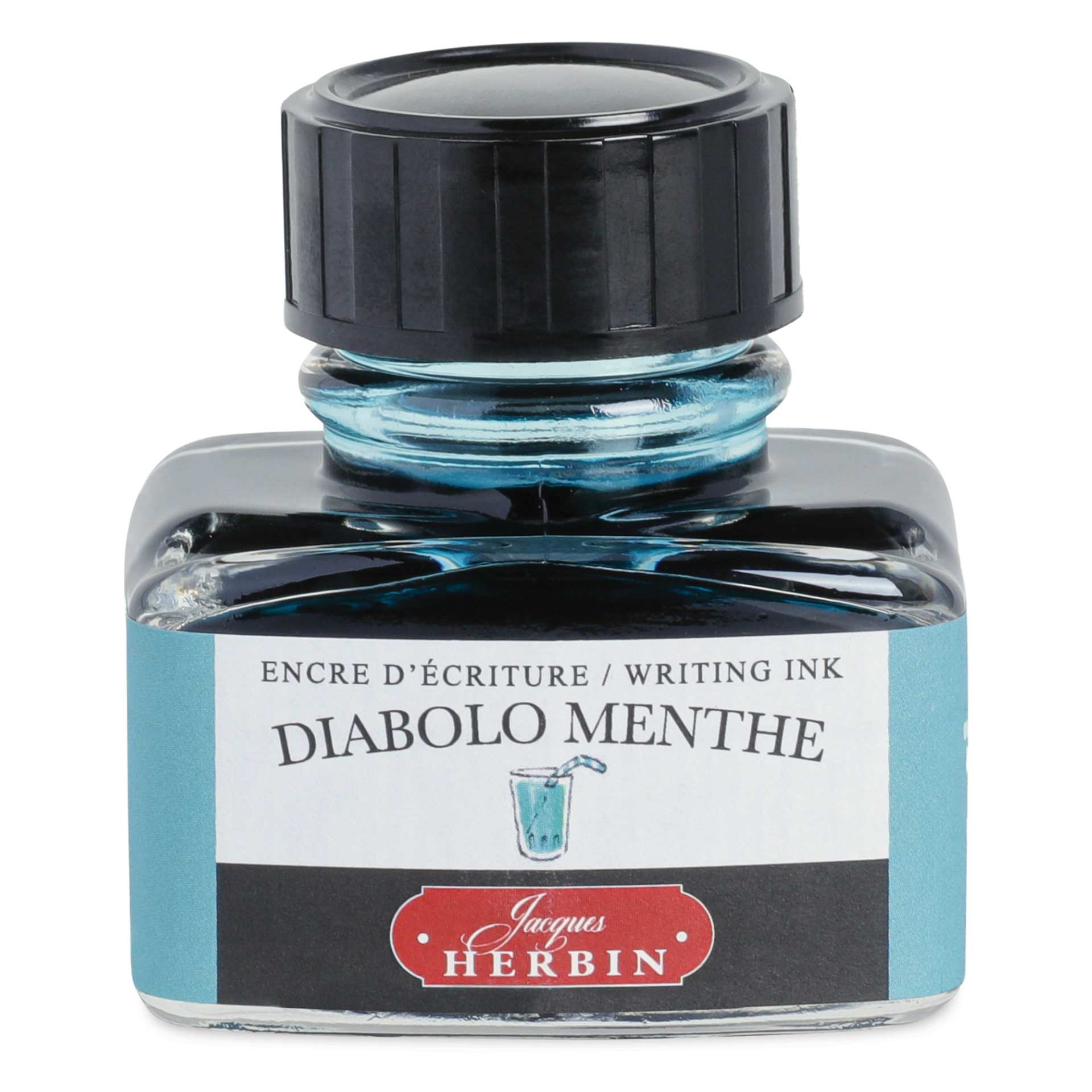 Herbin La Perle des Encres The Jewel of Inks Fountain Pen Ink - Diabolo Menthe (Mint Diabolo), 30 ml