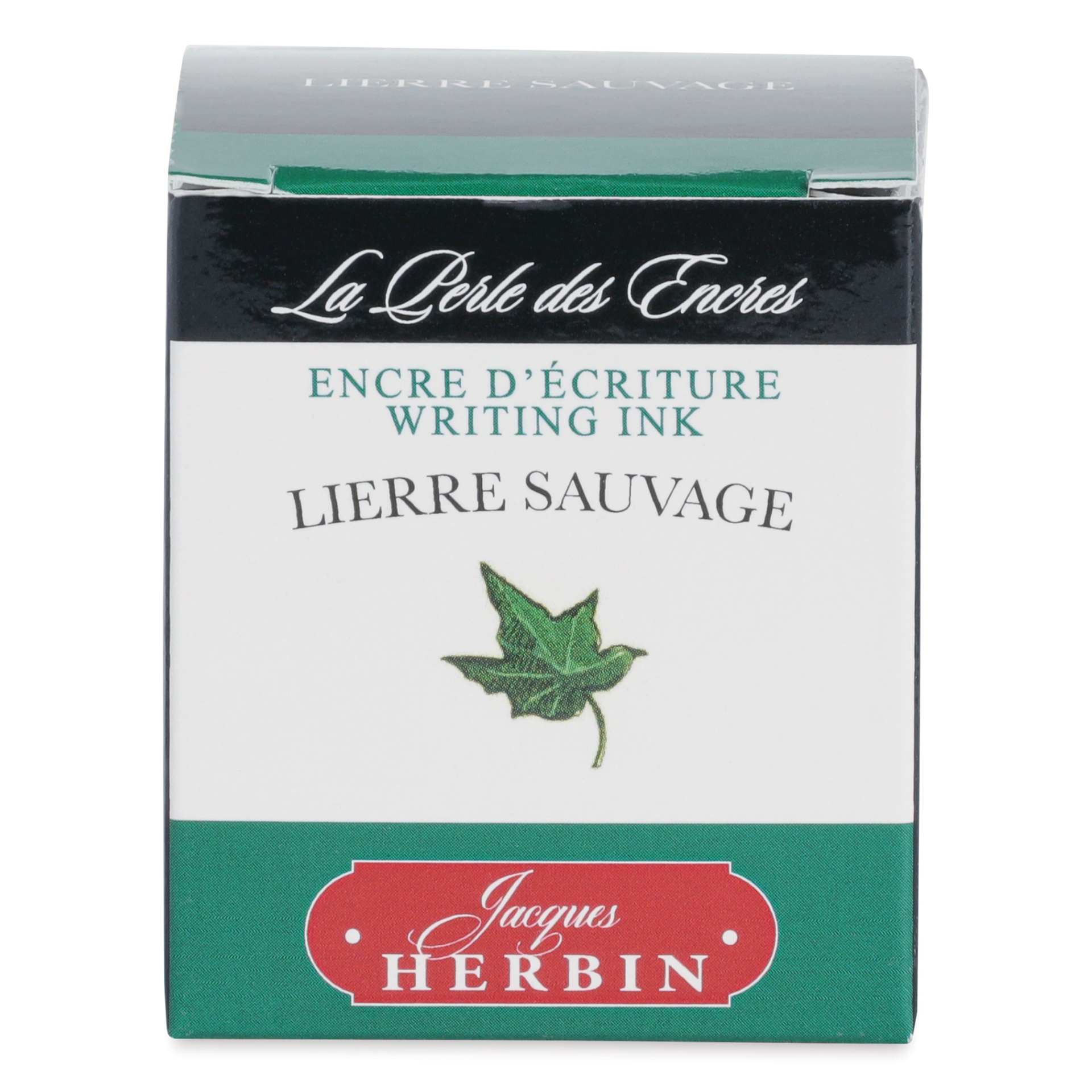 Herbin La Perle des Encres The Jewel of Inks Fountain Pen Ink - Lierre Sauvage (Wild Ivy), 30 ml, front of packaging