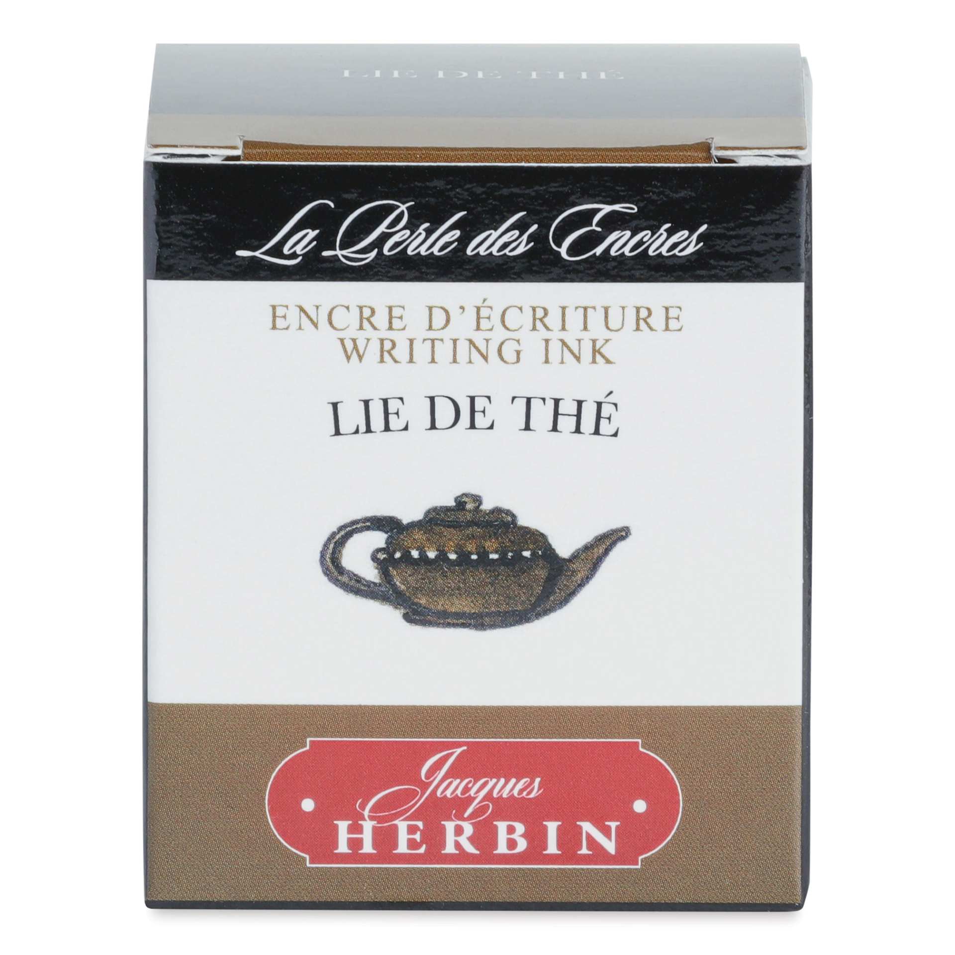 Herbin La Perle des Encres The Jewel of Inks Fountain Pen Ink - Lie de Thé (Tea Dregs), 30 ml, front of packaging