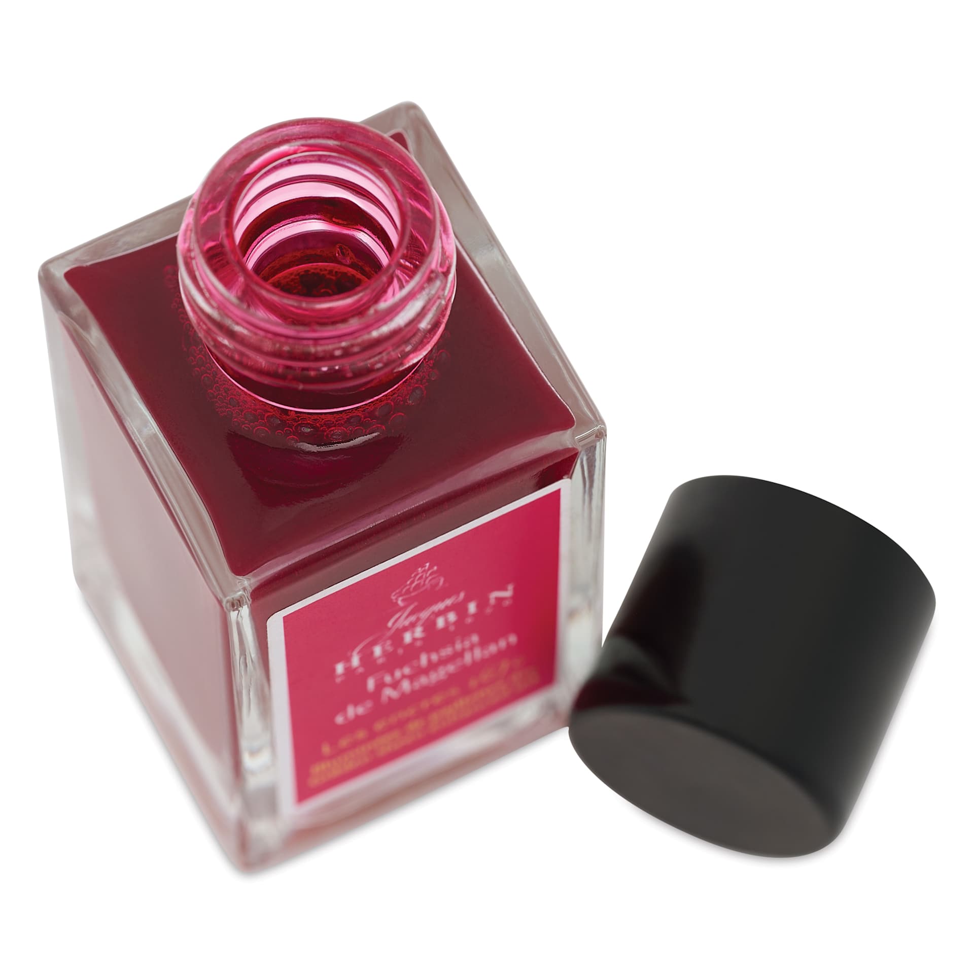 Herbin 1670 Anniversary Collection Fountain Pen Ink - Fuchsia de Magellan, 15 ml bottle with cap off