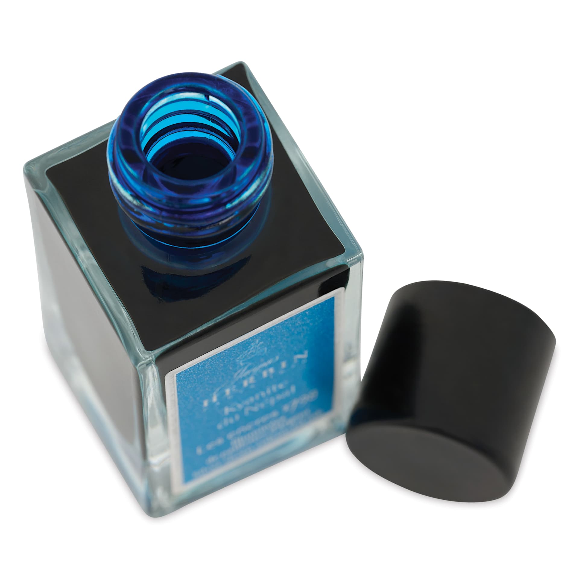Herbin 1798 Anniversary Collection Fountain Pen Ink - Kyanite du Népal, 15 ml bottle with cap off