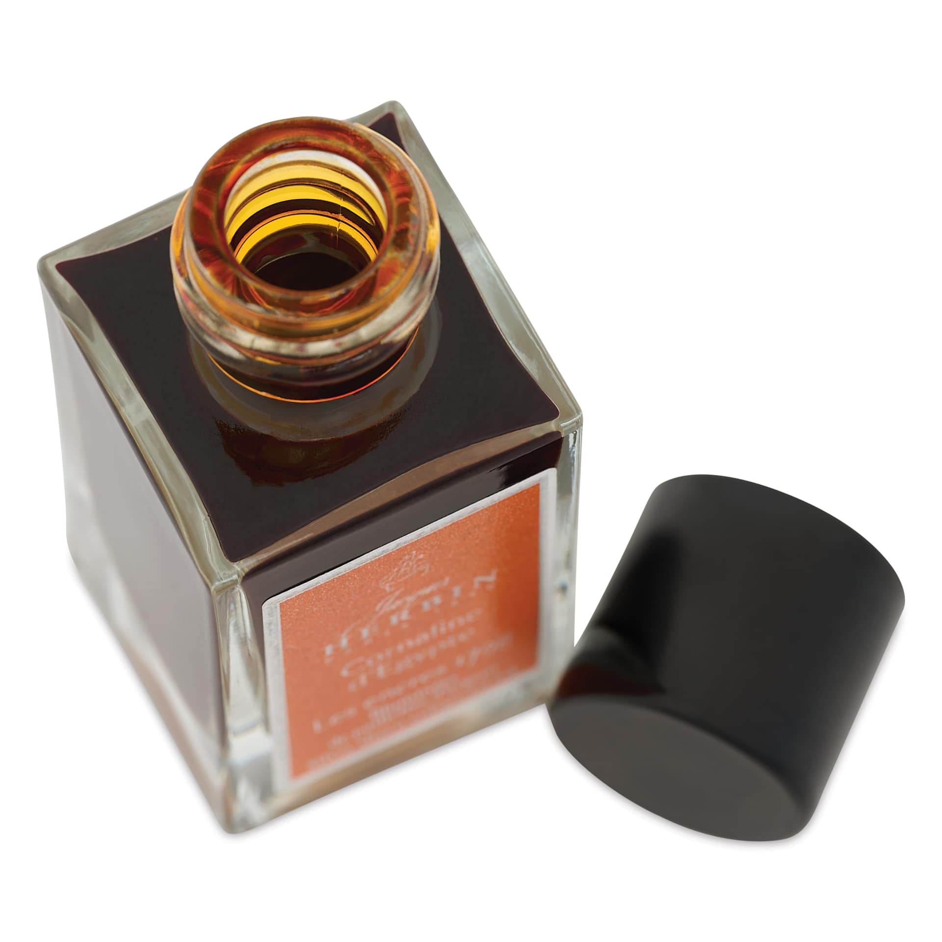 Herbin 1798 Anniversary Collection Fountain Pen Ink - Cornaline d'Egypte, 15 ml bottle with cap off
