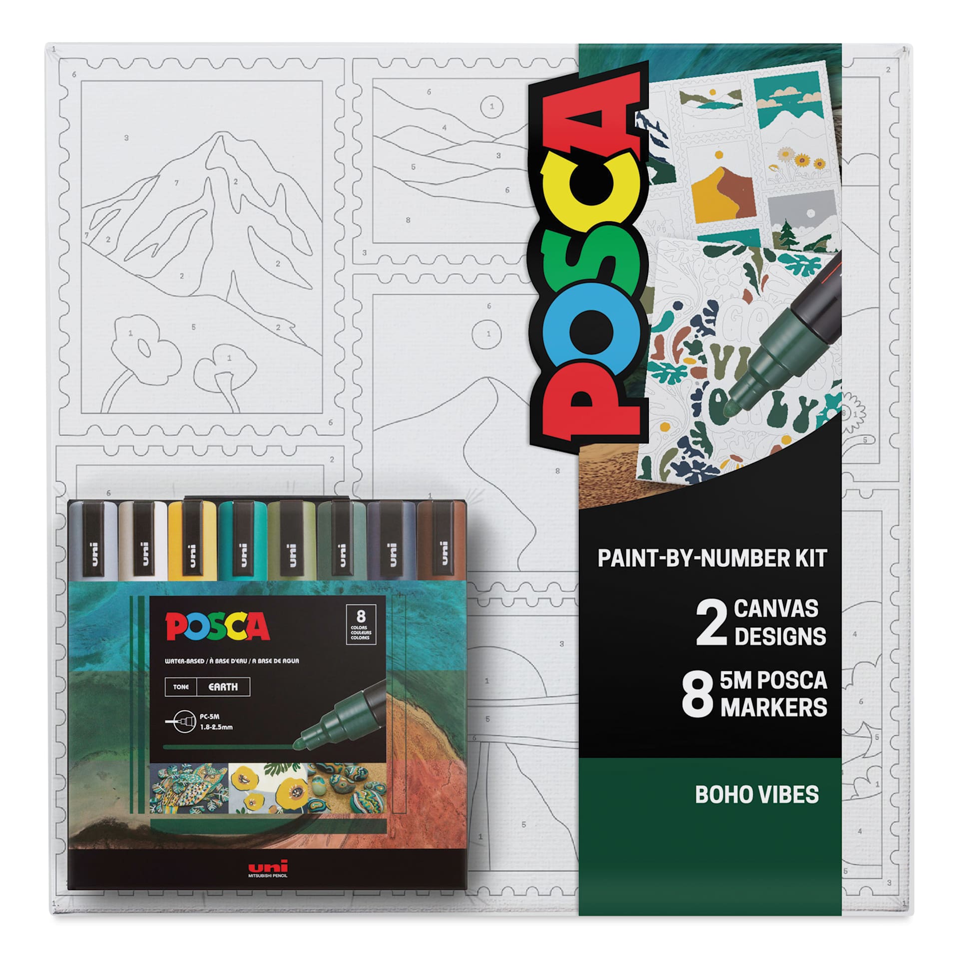 Posca Paint By Number Kit - Boho Vibes