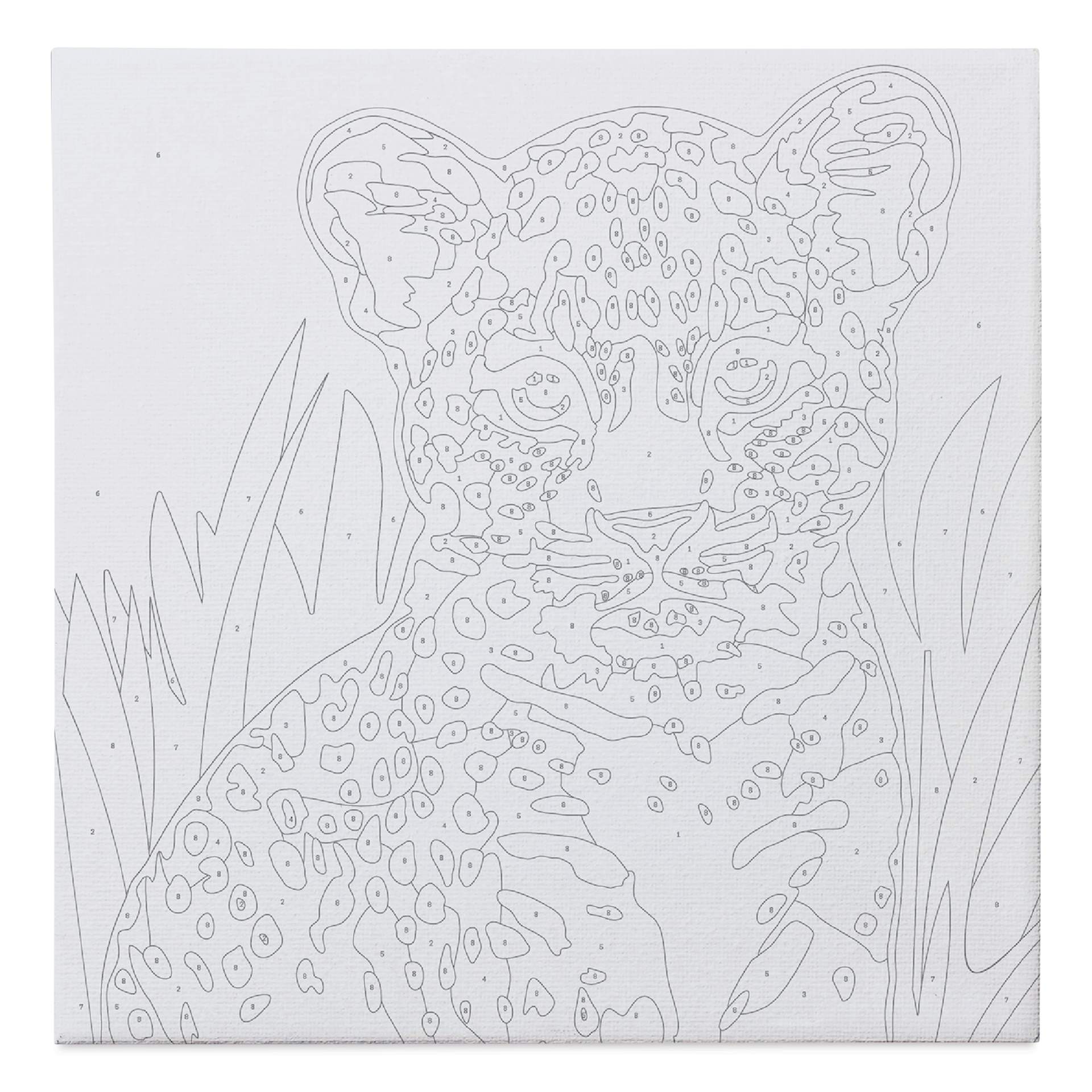 Posca Paint By Number Kit - Rainbow Safari, close up of second canvas