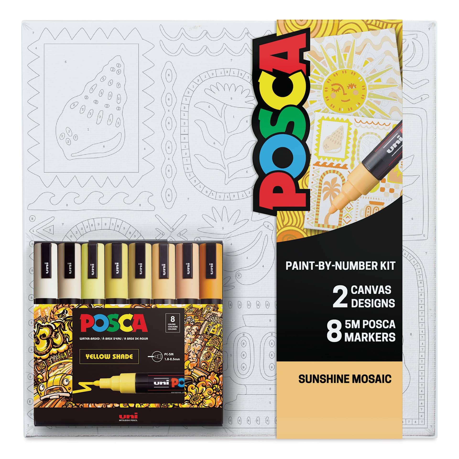 Posca Paint By Number Kit - Sunshine Mosaic
