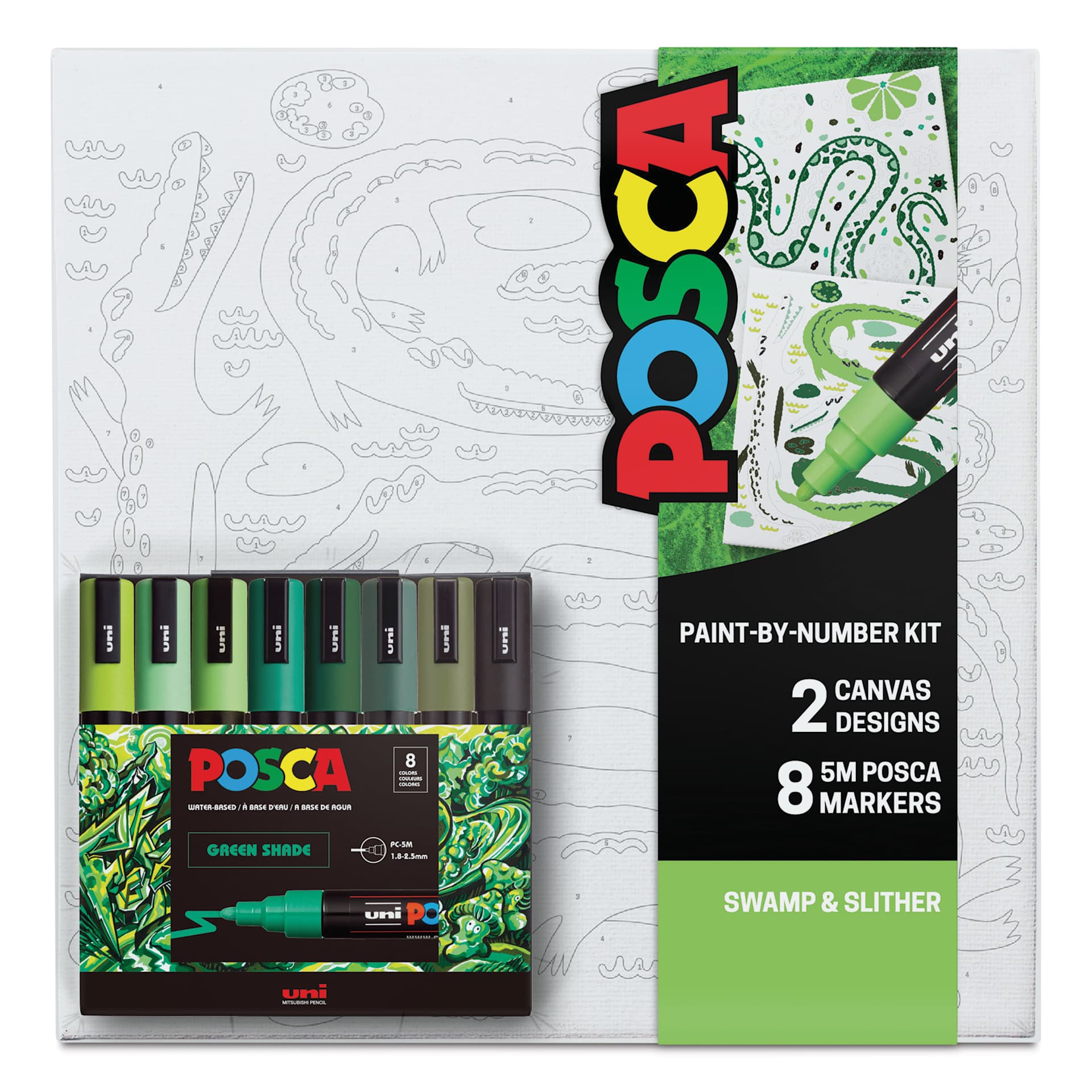 Posca Paint By Number Kit - Swamp & Slither