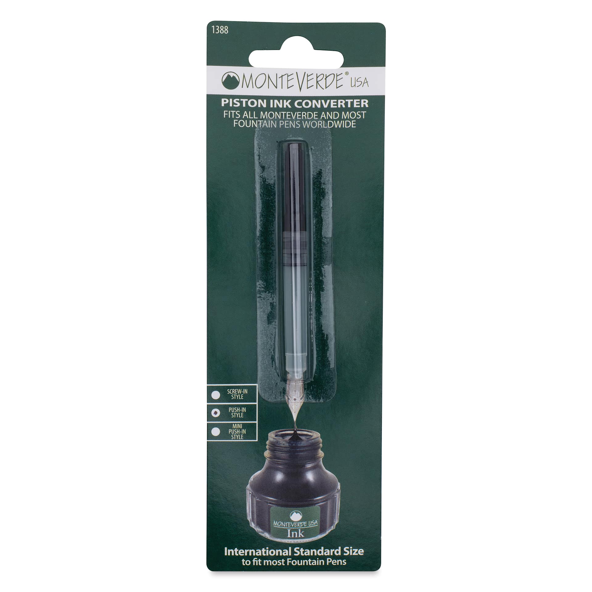 Monteverde Fountain Pen Piston Ink Converter, in packaging