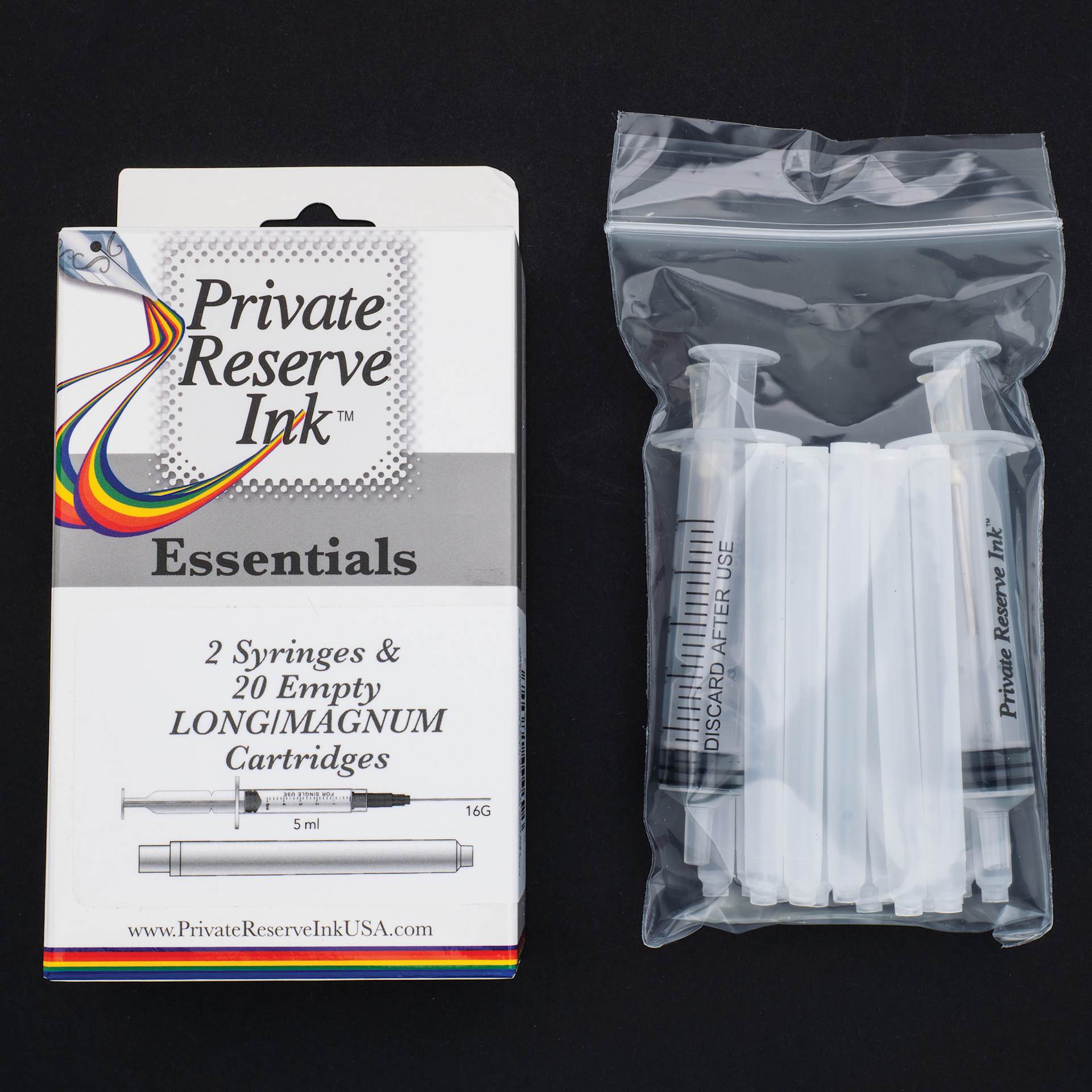 Private Reserve Ink Essentials Long/Magnum Kit 2, packaging and contents