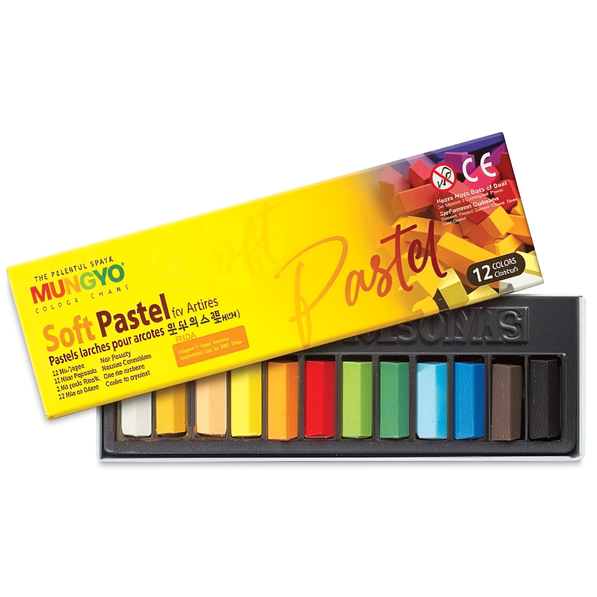 Mungyo Soft Half Pastels - Set of 12, Assorted Colors
