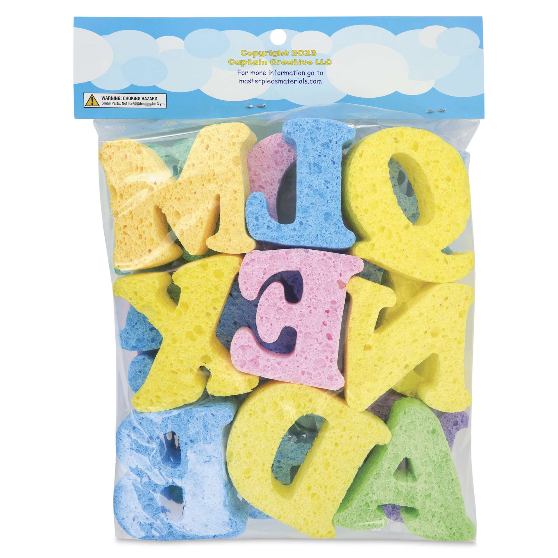 Captain Creative Super Sponges - Large Alphabet - back of packaging
