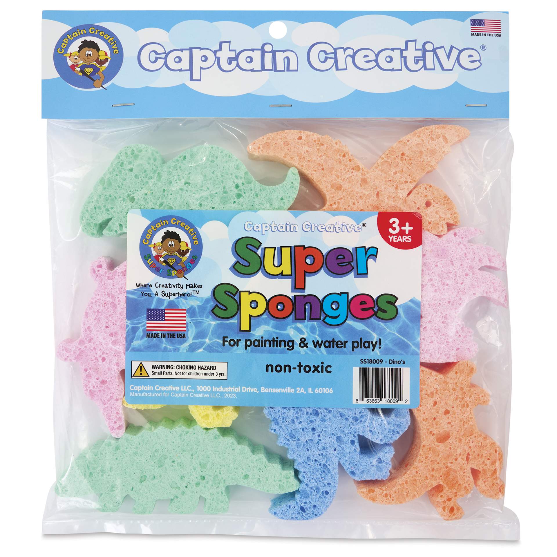 Captain Creative Super Sponges - Dinos - front of packaging
