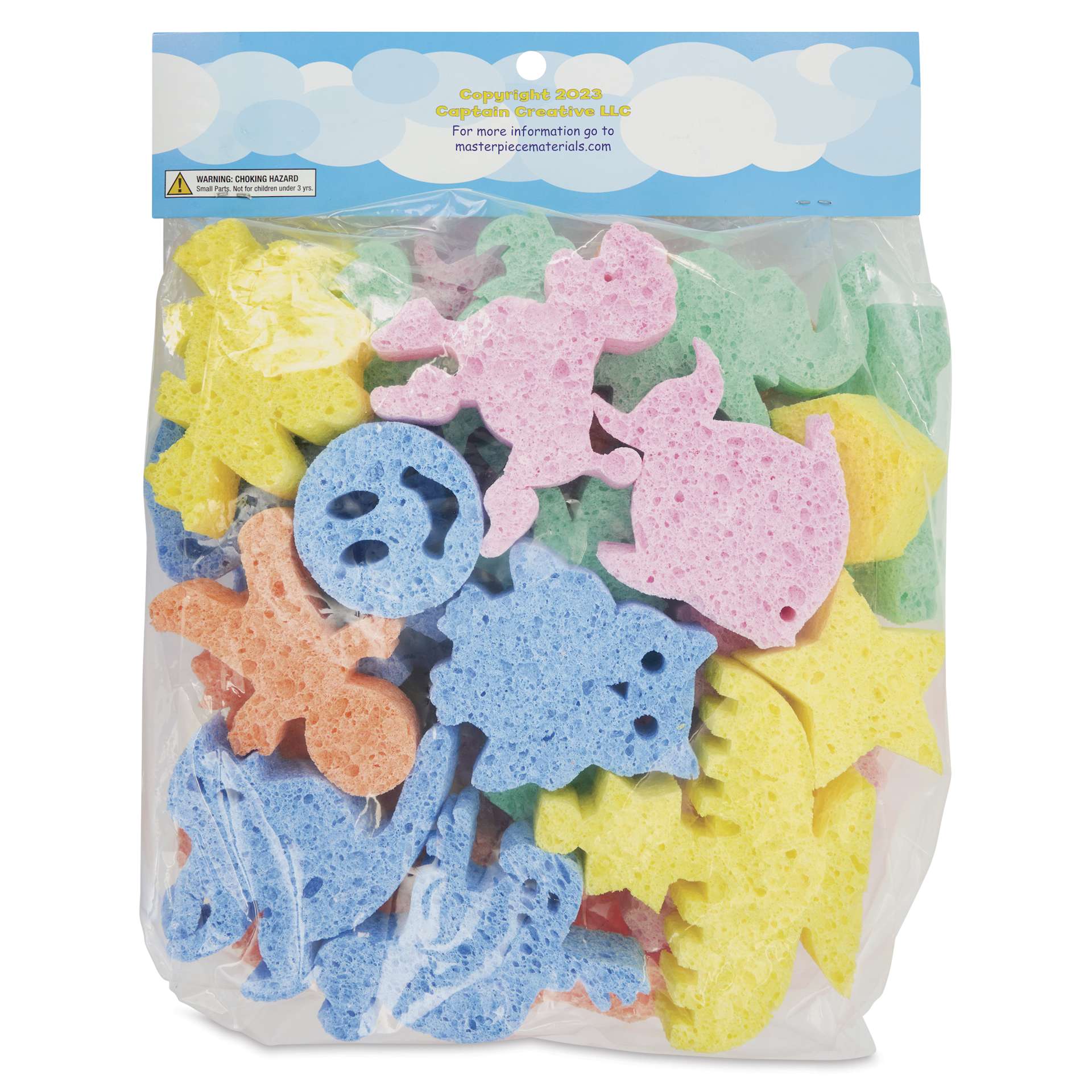 Captain Creative Super Sponges - Oodles of Super Sponges, Pkg of 30 - back of packaging