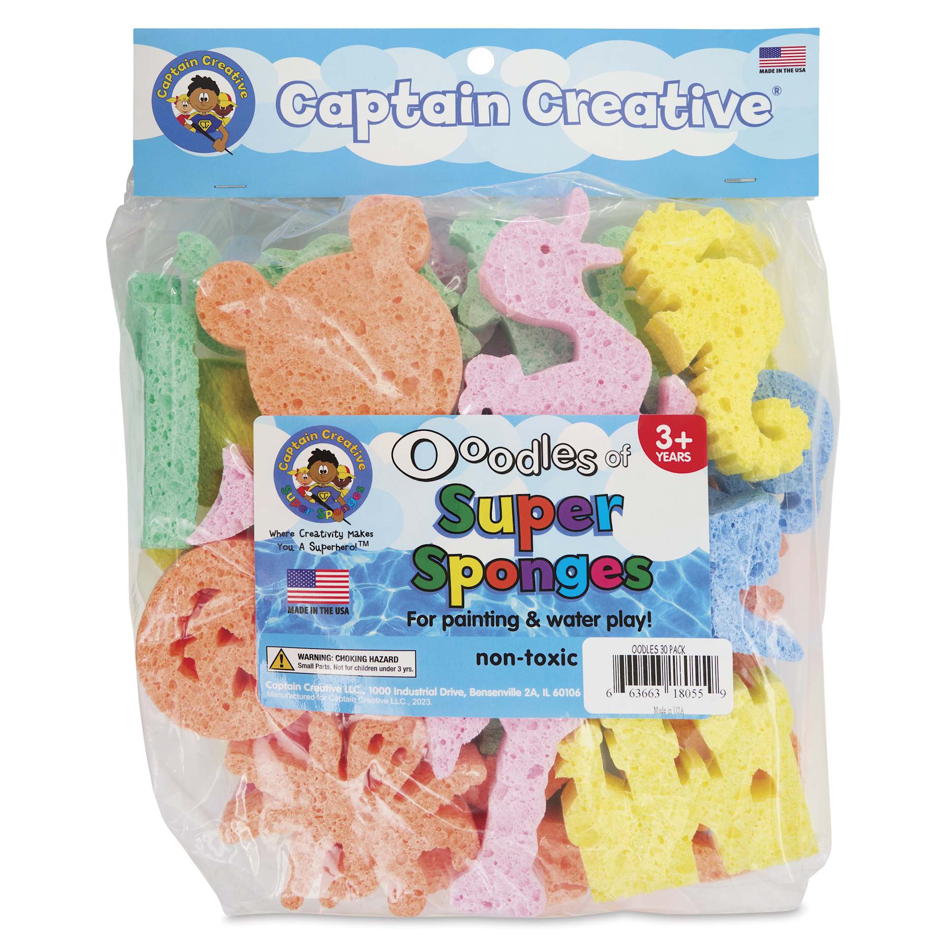 Captain Creative Super Sponges - Oodles of Super Sponges, Pkg of 30  - front of packaging