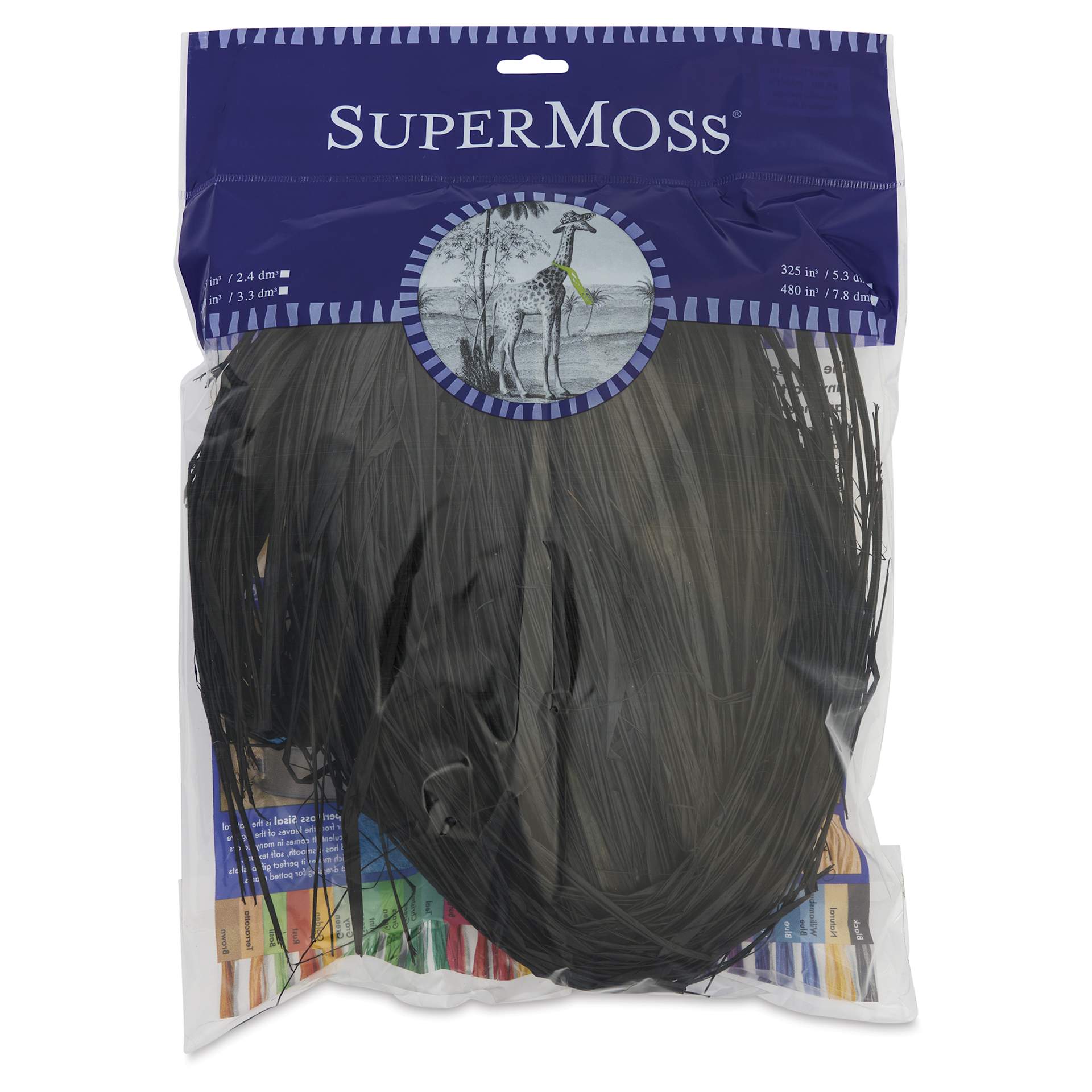 SuperMoss Raffia - Black, 4 oz - front of packaging