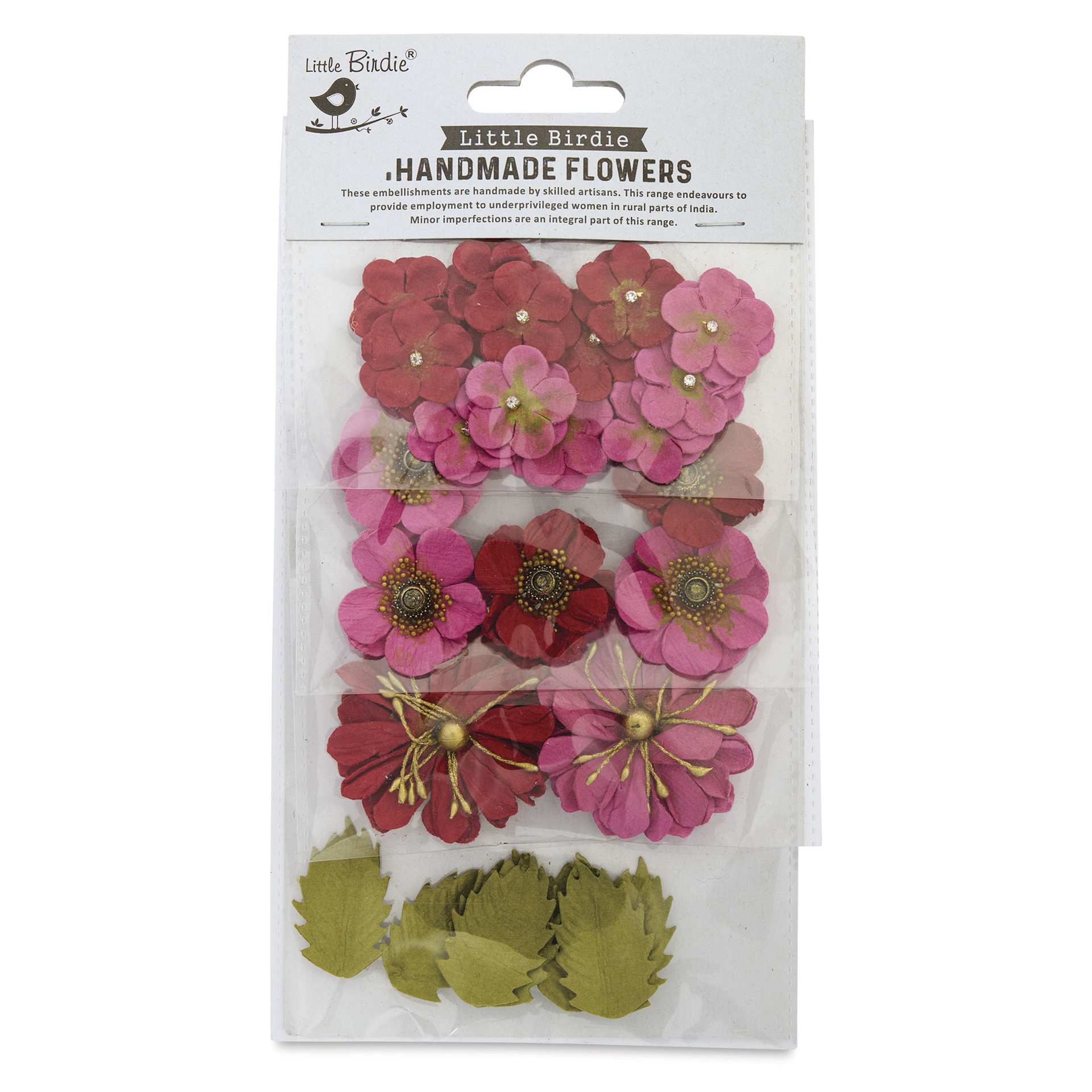 Little Birdie Renae Paper Flowers - Candy Mix, Pkg of 27 - front of packaging