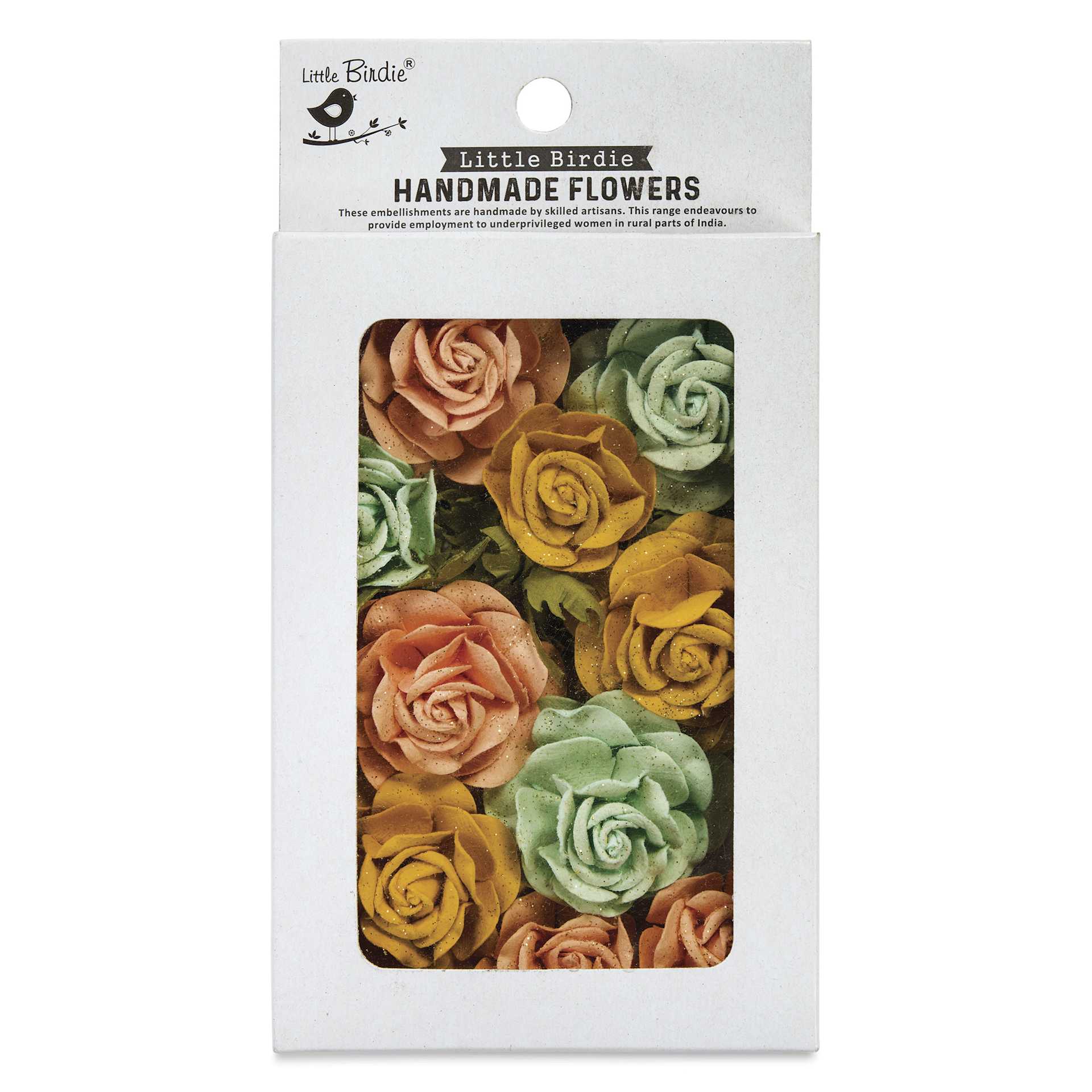 Little Birdie Whitney Paper Flowers - Sunshine & Lemonade, Pkg of 14 - front of packaging