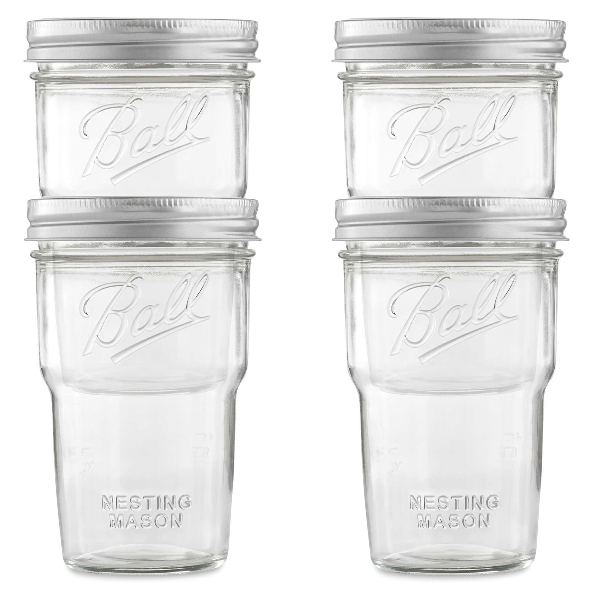 Ball Nesting Mason Jars and Lids - jars stacked