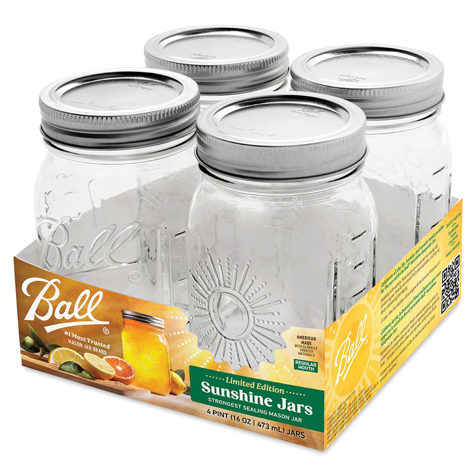 Ball Sunshine Keepsake Mason Jars - Pkg of 4