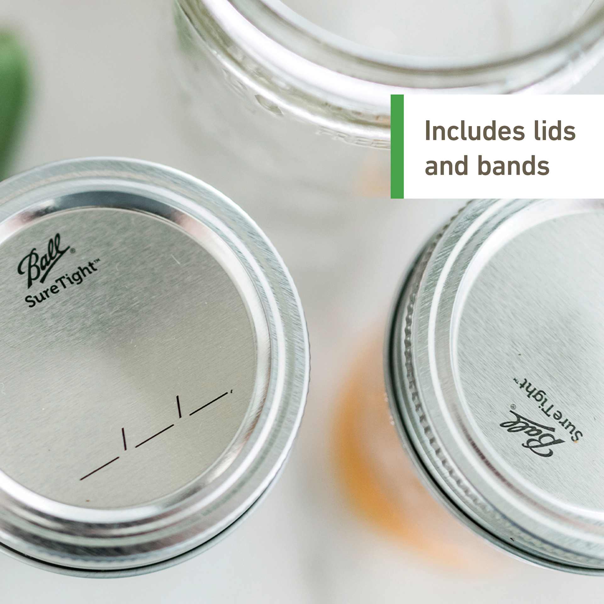 Ball Mason Jars and Lids - 16 oz, Regular Mouth, lids