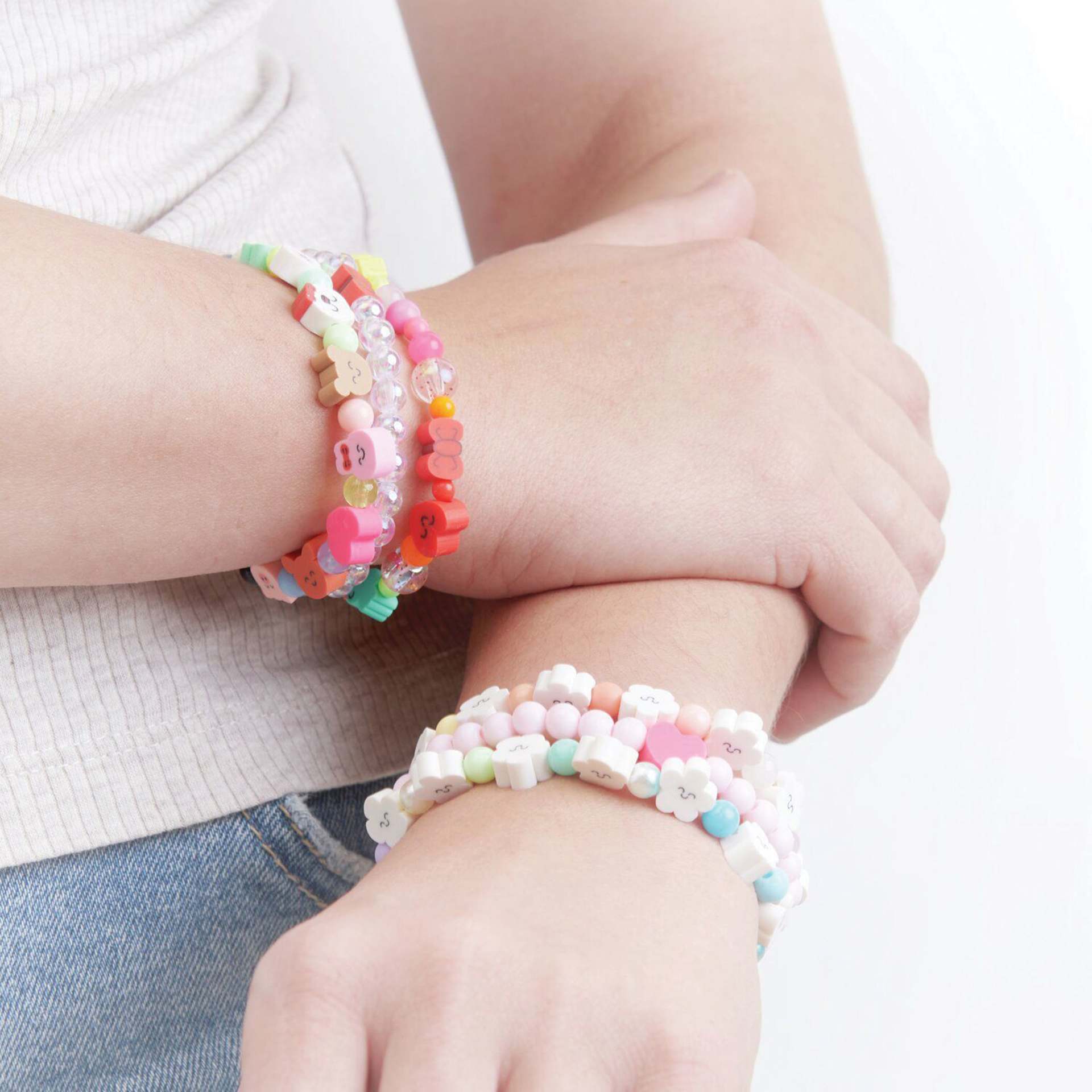 Rico Design Itoshii Mini Beaded Bracelet Kit - Chingu Sky completed projects being worn