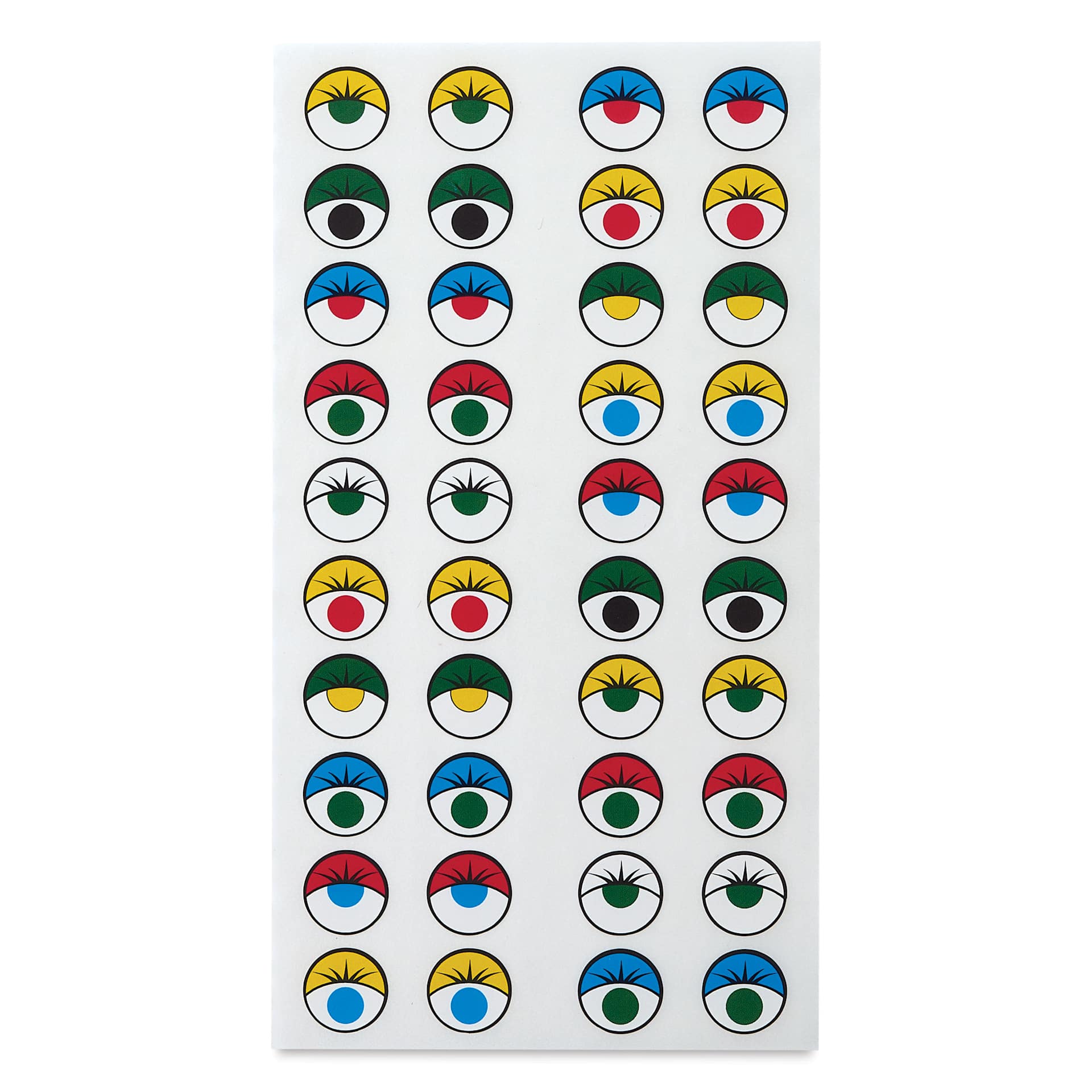 Creative Arts by Charles Leonard Wiggle Eye Stickers - Pkg of 1000, Assorted Colors, 1/2" single sheet