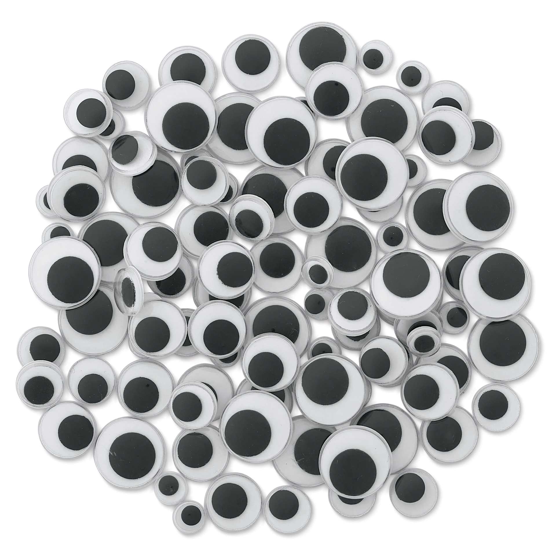 Creative Arts by Charles Leonard Wiggle Eyes - Pkg of 100, Black, Round, Assorted Sizes