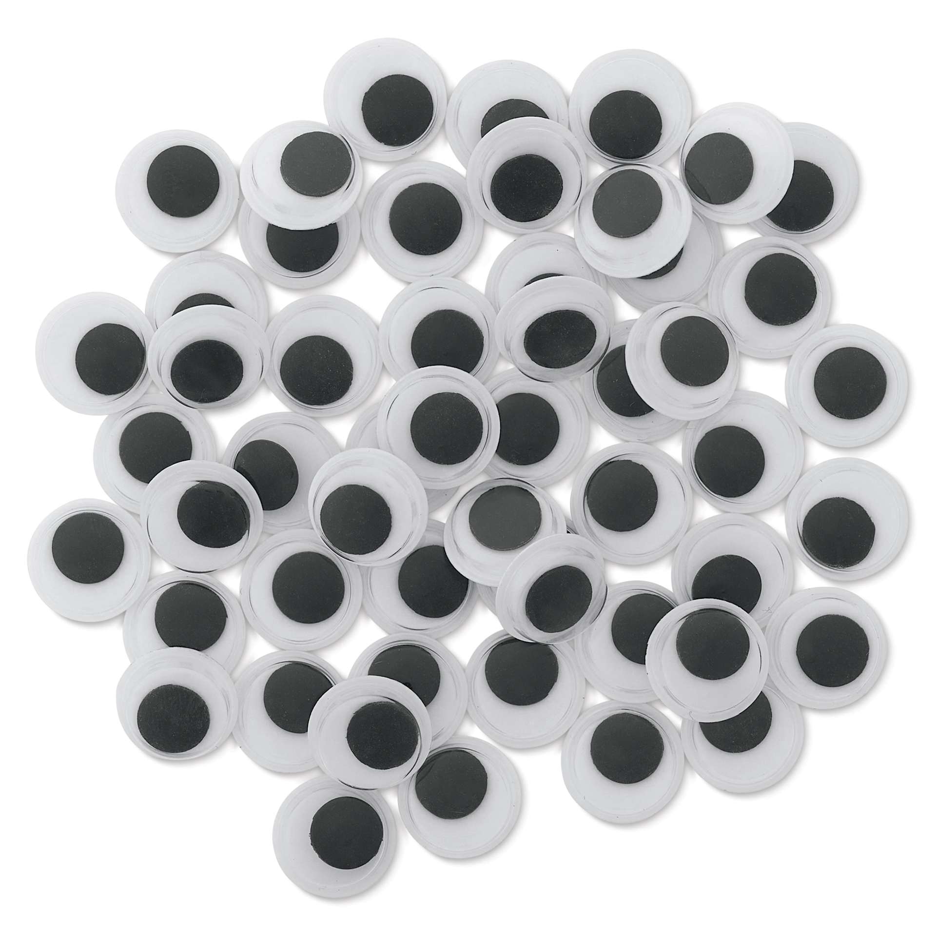 Creative Arts by Charles Leonard Wiggle Eyes - Pkg of 50, Black, Round, 12 mm