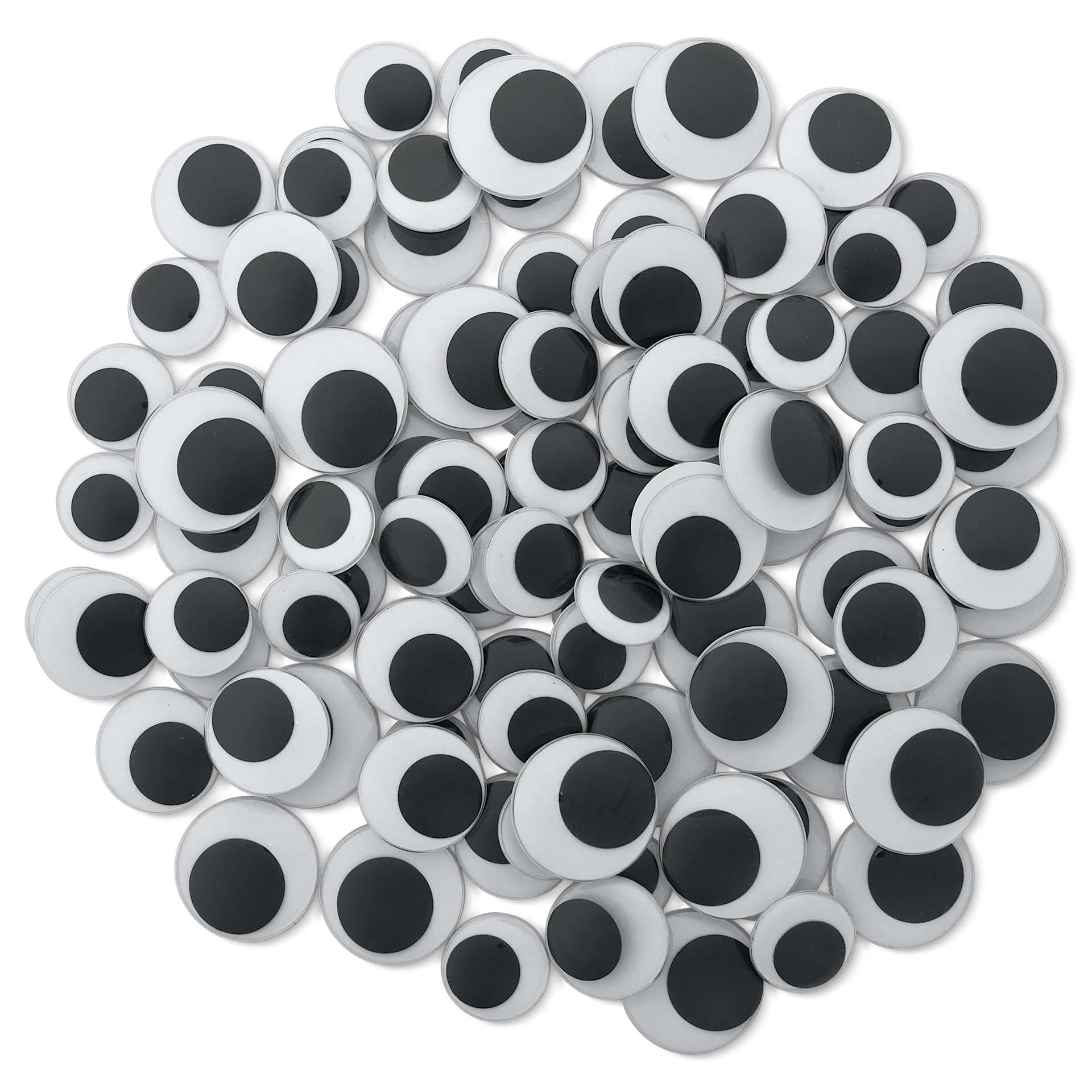 Creative Arts by Charles Leonard Wiggle Eyes - Pkg of 100, Black, Jumbo Round, Assorted Sizes