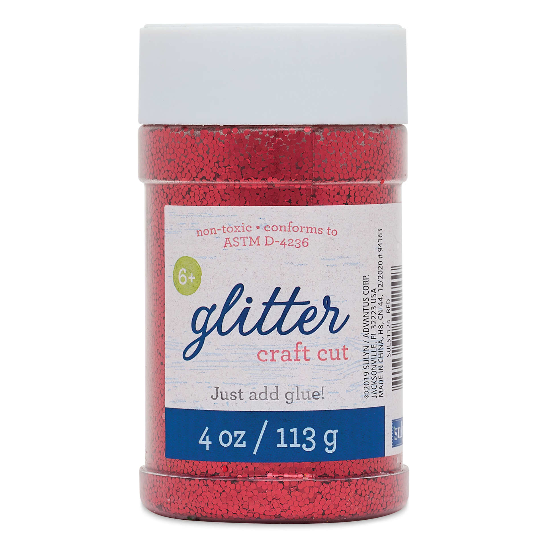 Sulyn Glitter - Red, Chunky, 4 oz Jar