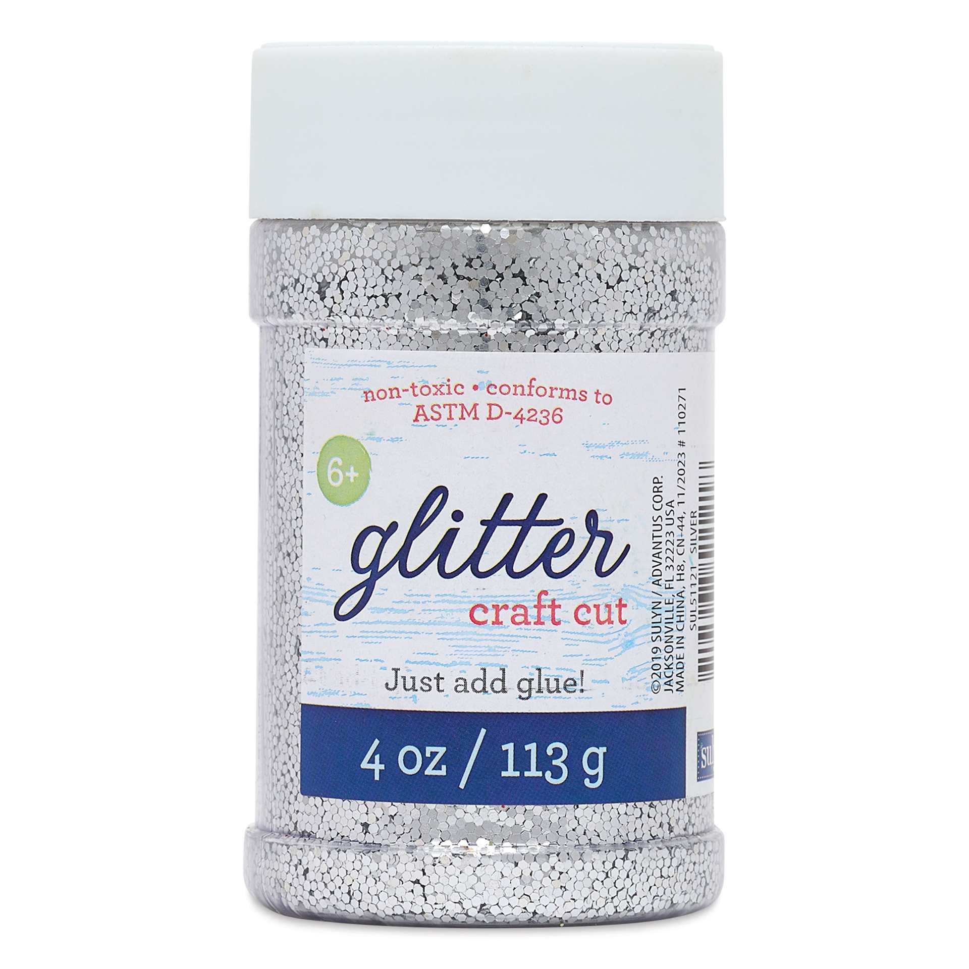 Sulyn Glitter - Silver, Chunky, 4 oz Jar