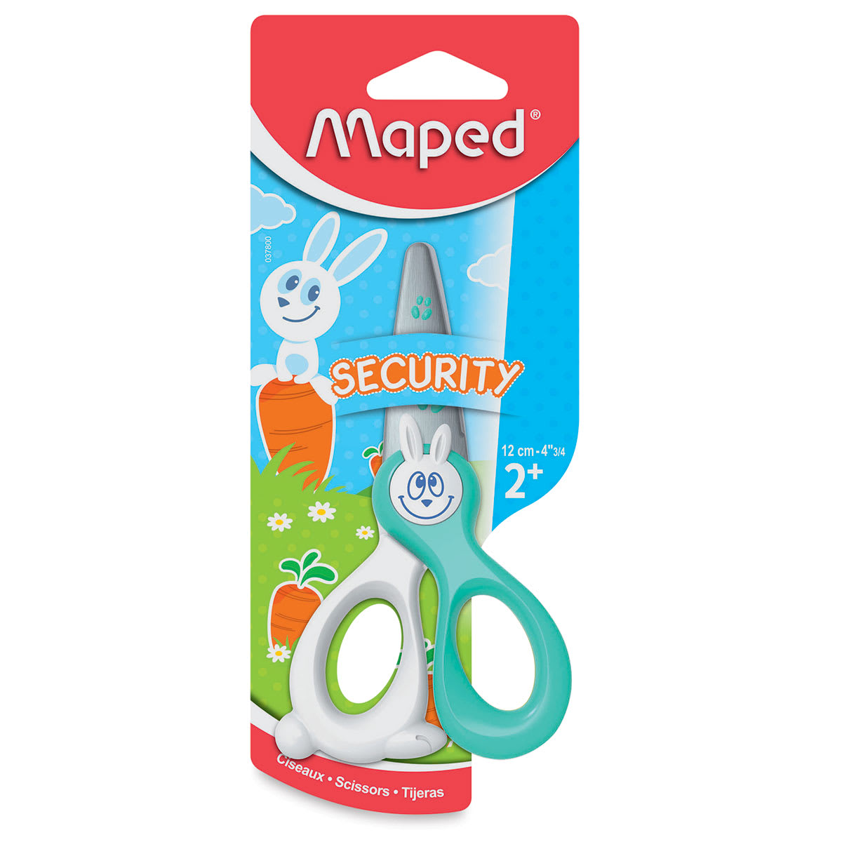 Maped KidiCut Premium Safety Scissors, 4.75", White & Blue