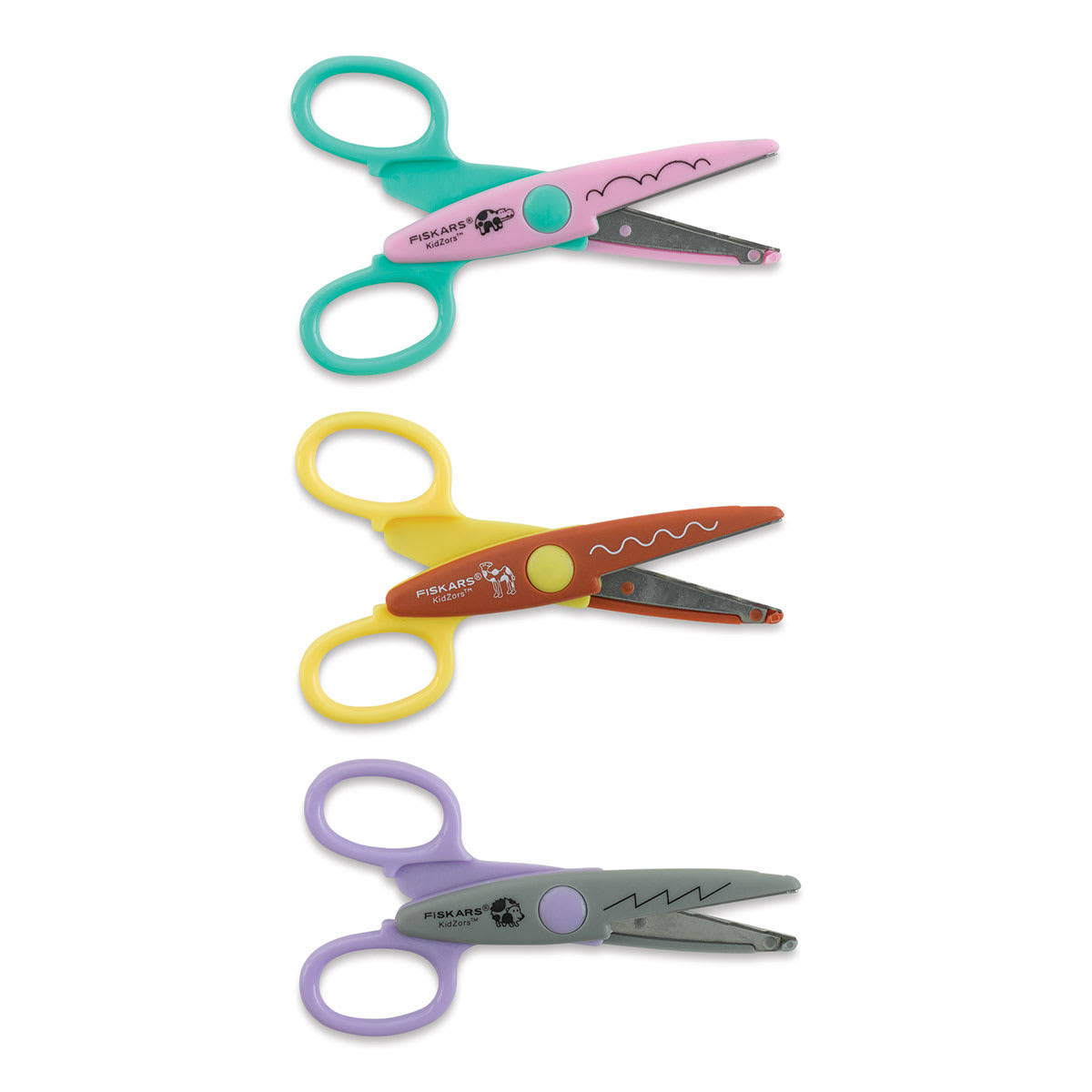 Fiskars Kidzors Paper Edgers - Zoo Animals, Pkg of 3, Out Of Package