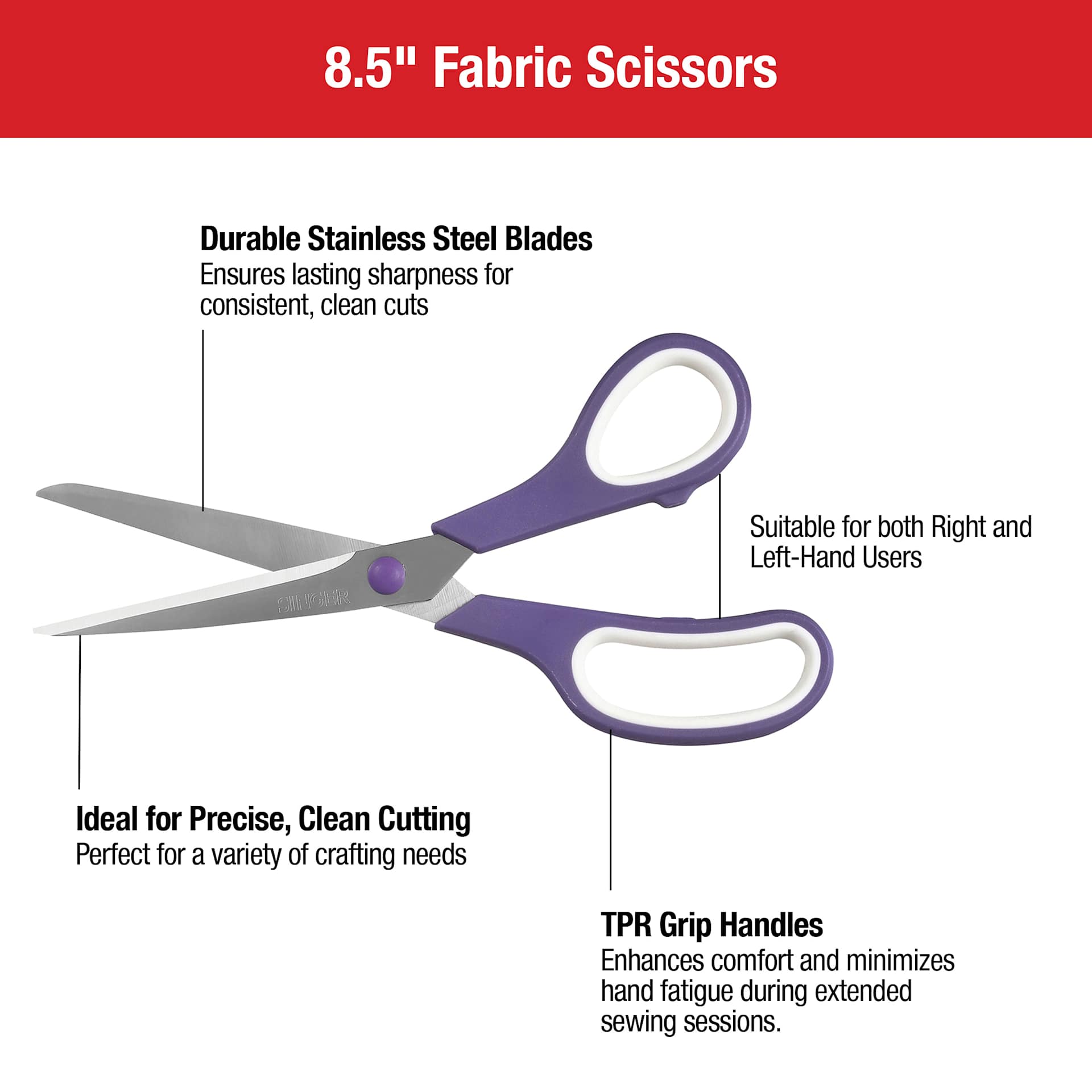 Singer Soft Grip Scissors - 8.5" Features