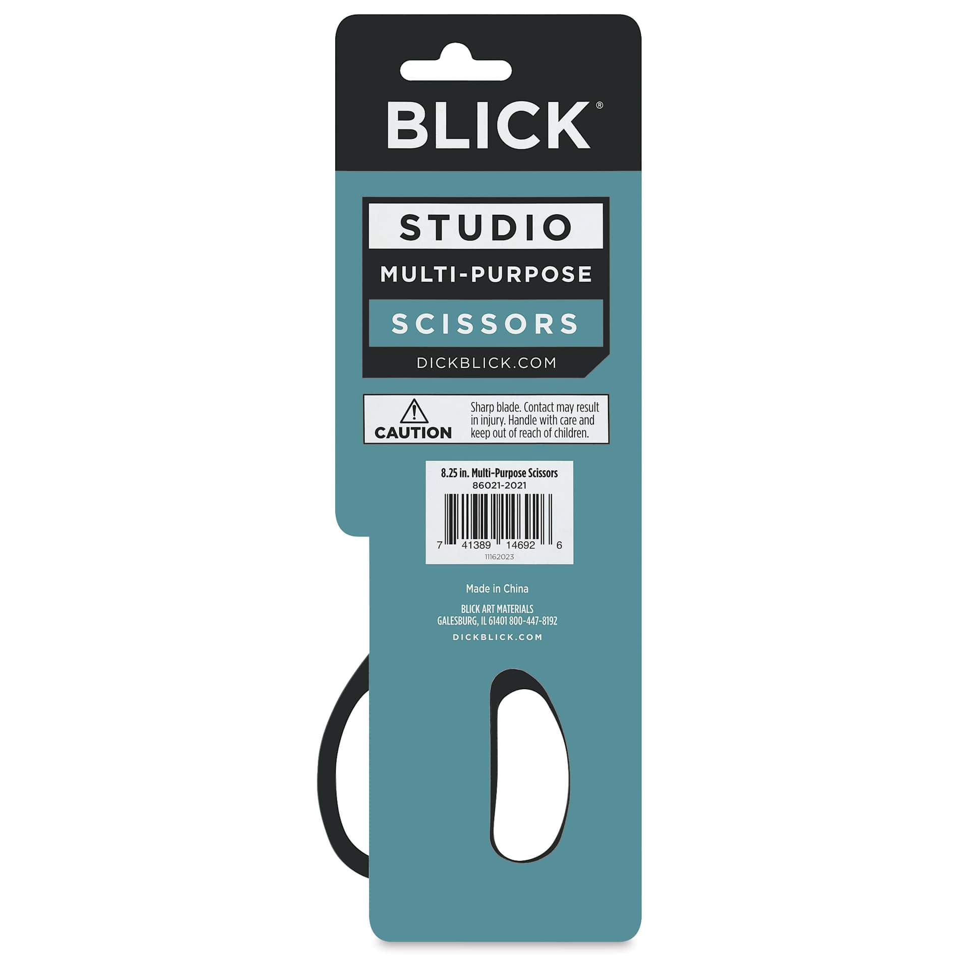 Blick Studio Multi-Purpose Scissors - 8-1/4" - back of packaging