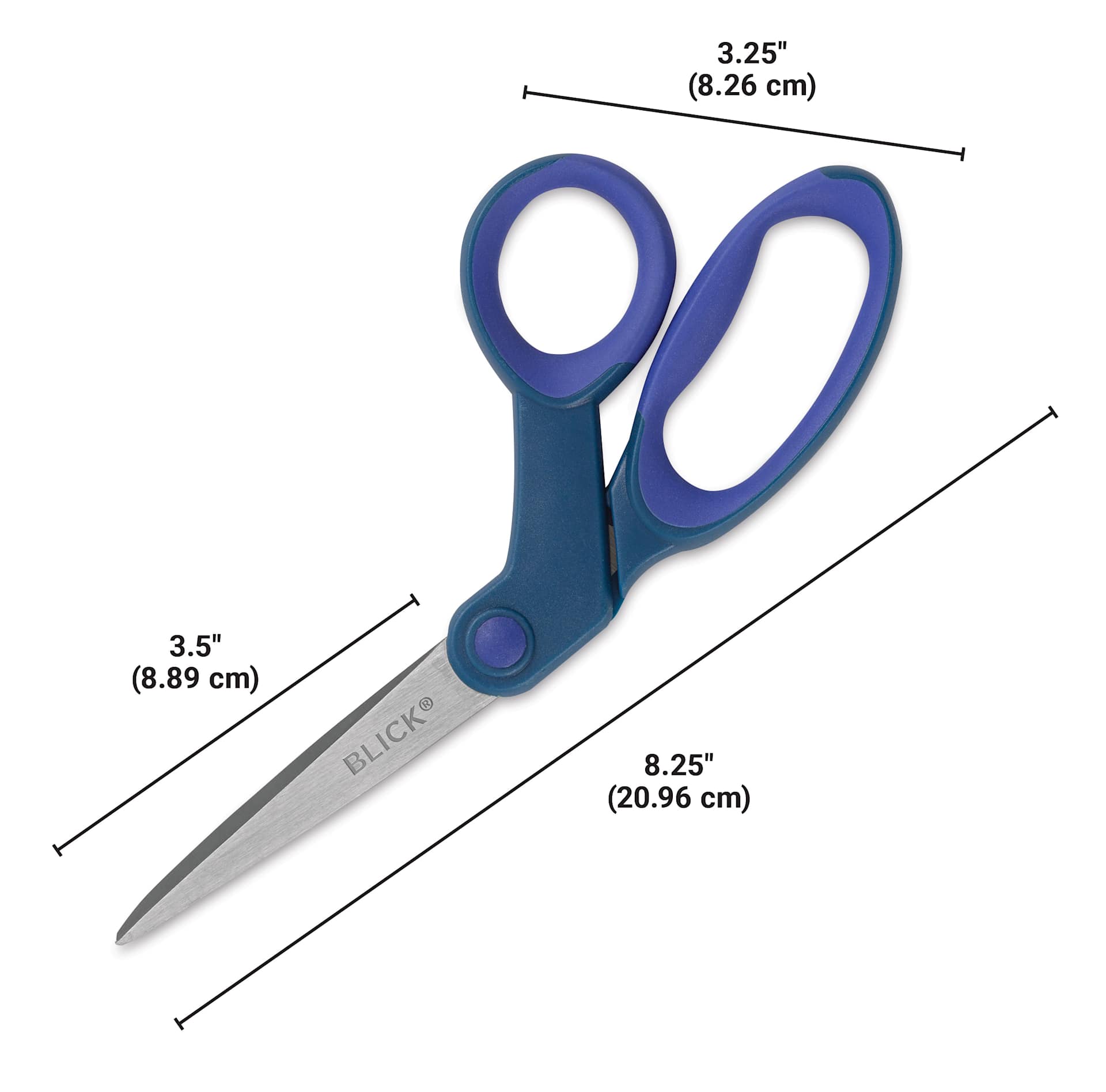 Blick Studio Soft Grip Bent Scissors - 8-1/4" - dimensions
