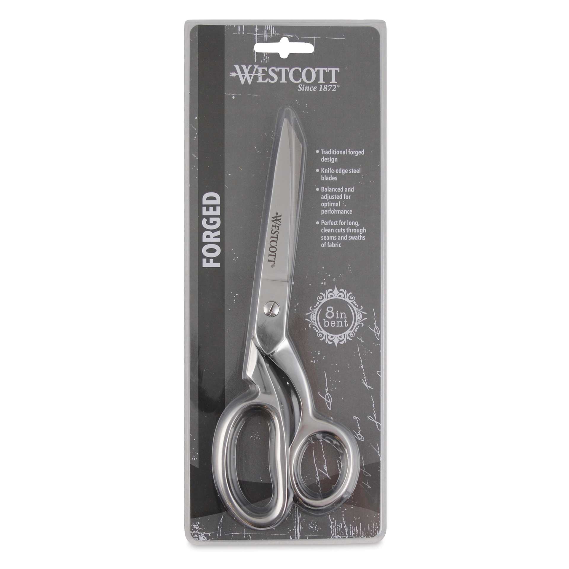  Westcott Hot Forged Heavy Duty Bent Scissor front of packaging